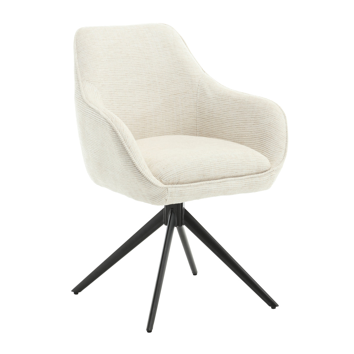 Thomas Swivel Dining Chair – Sand by Livingfurn (Set of 2)