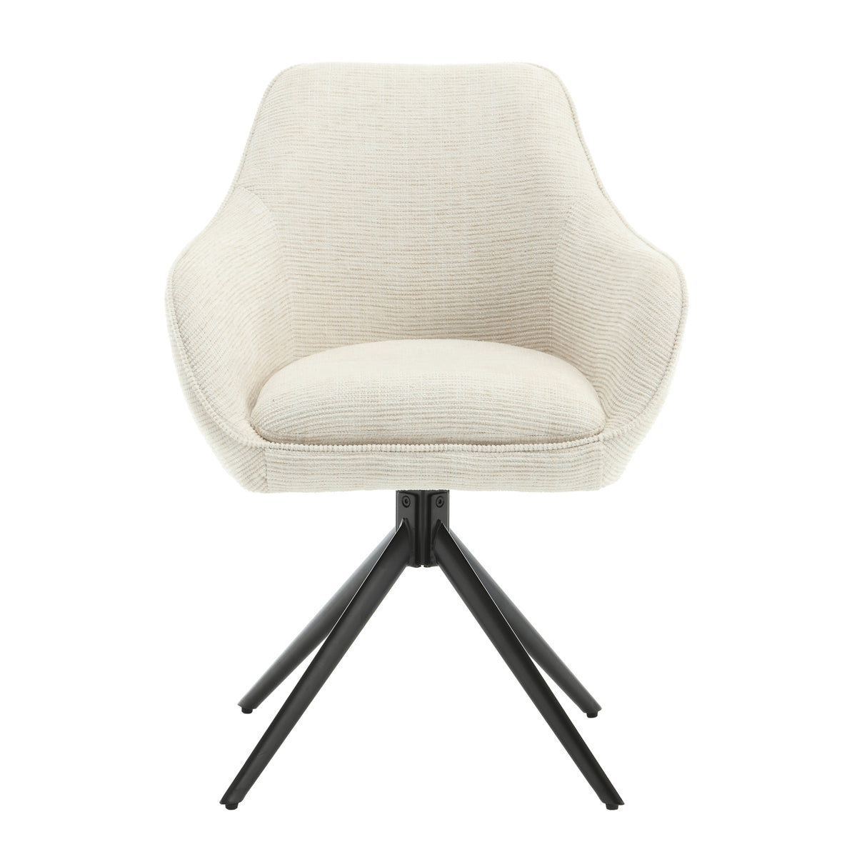 Thomas Swivel Dining Chair – Sand by Livingfurn (Set of 2)