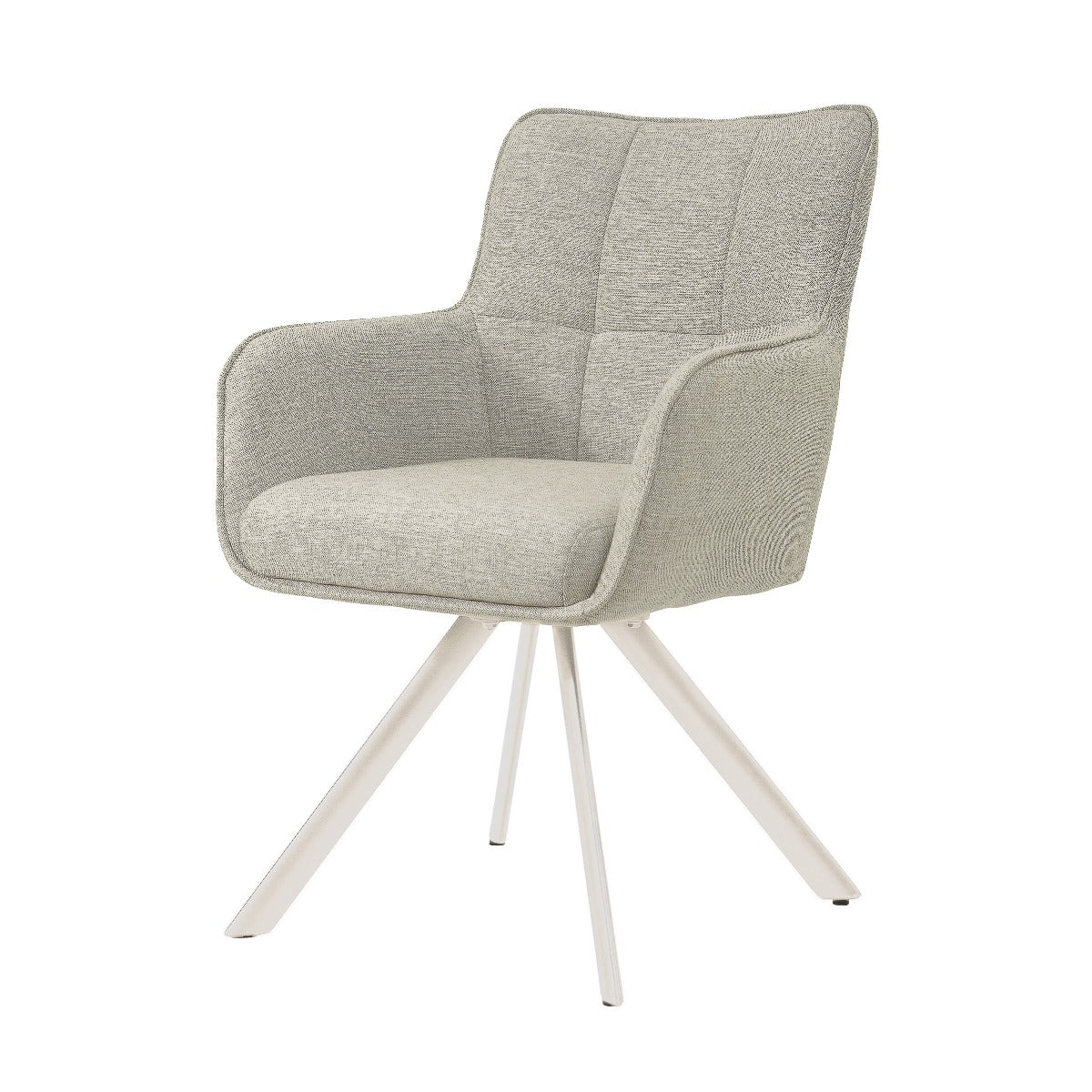 Tori Swivel Dining Chair – Sand Natural by Livingfurn (Set of 2)