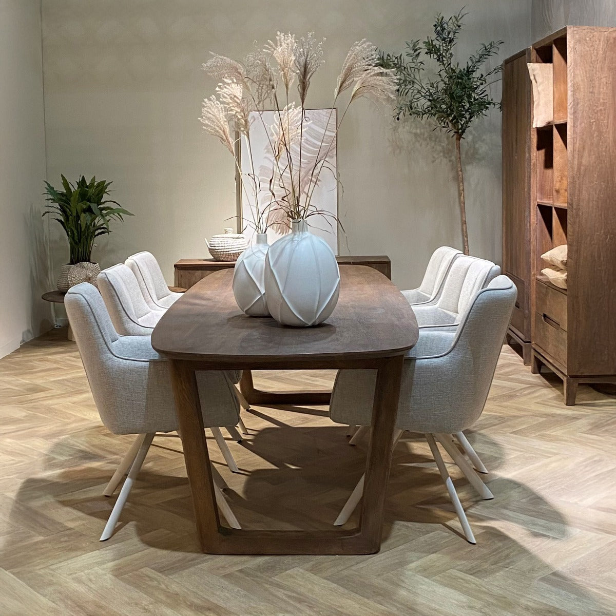 Tori Swivel Dining Chair – Sand Natural by Livingfurn (Set of 2)