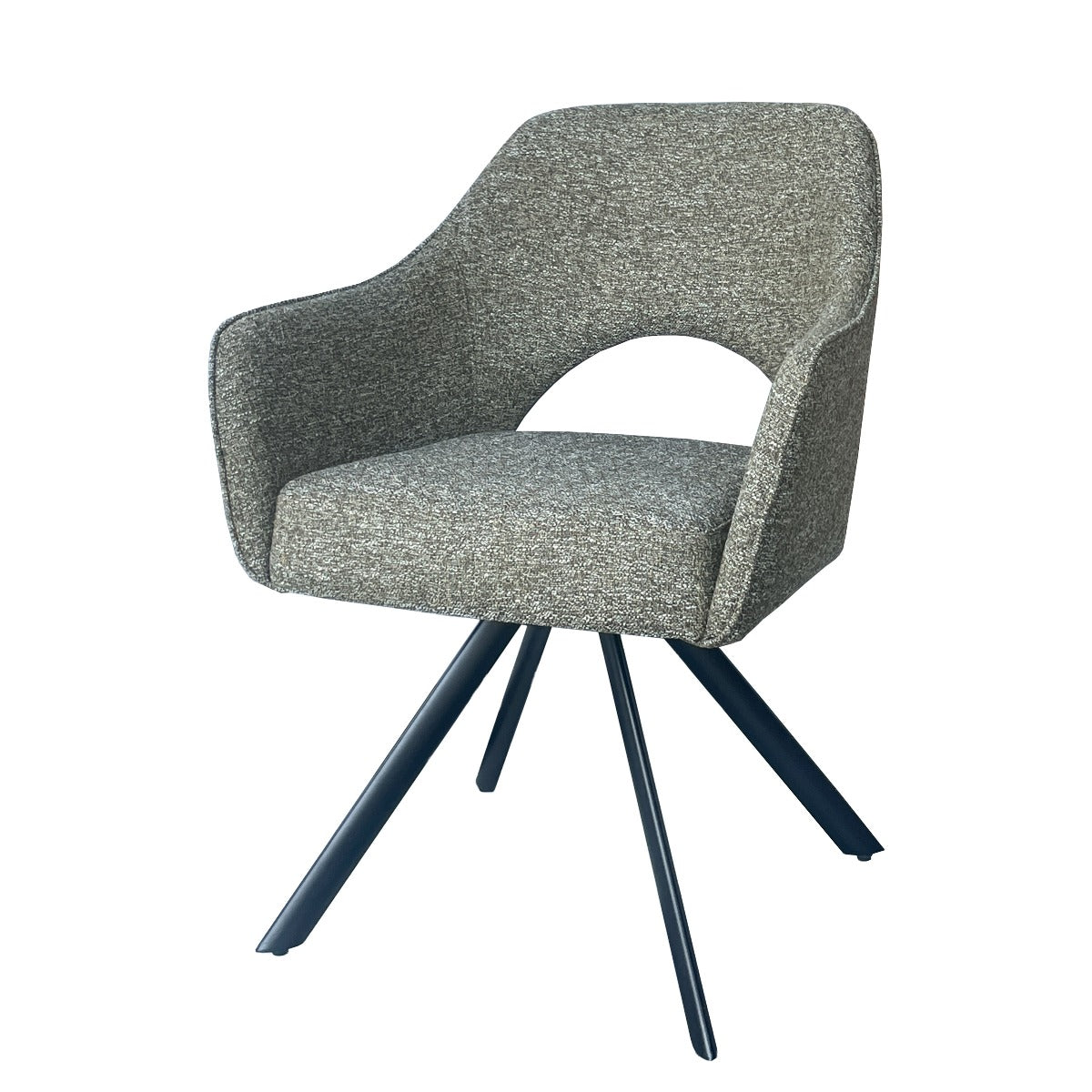 Helen Swivel Dining Chair with Armrests – Turtle by Livingfurn (Set of 2)
