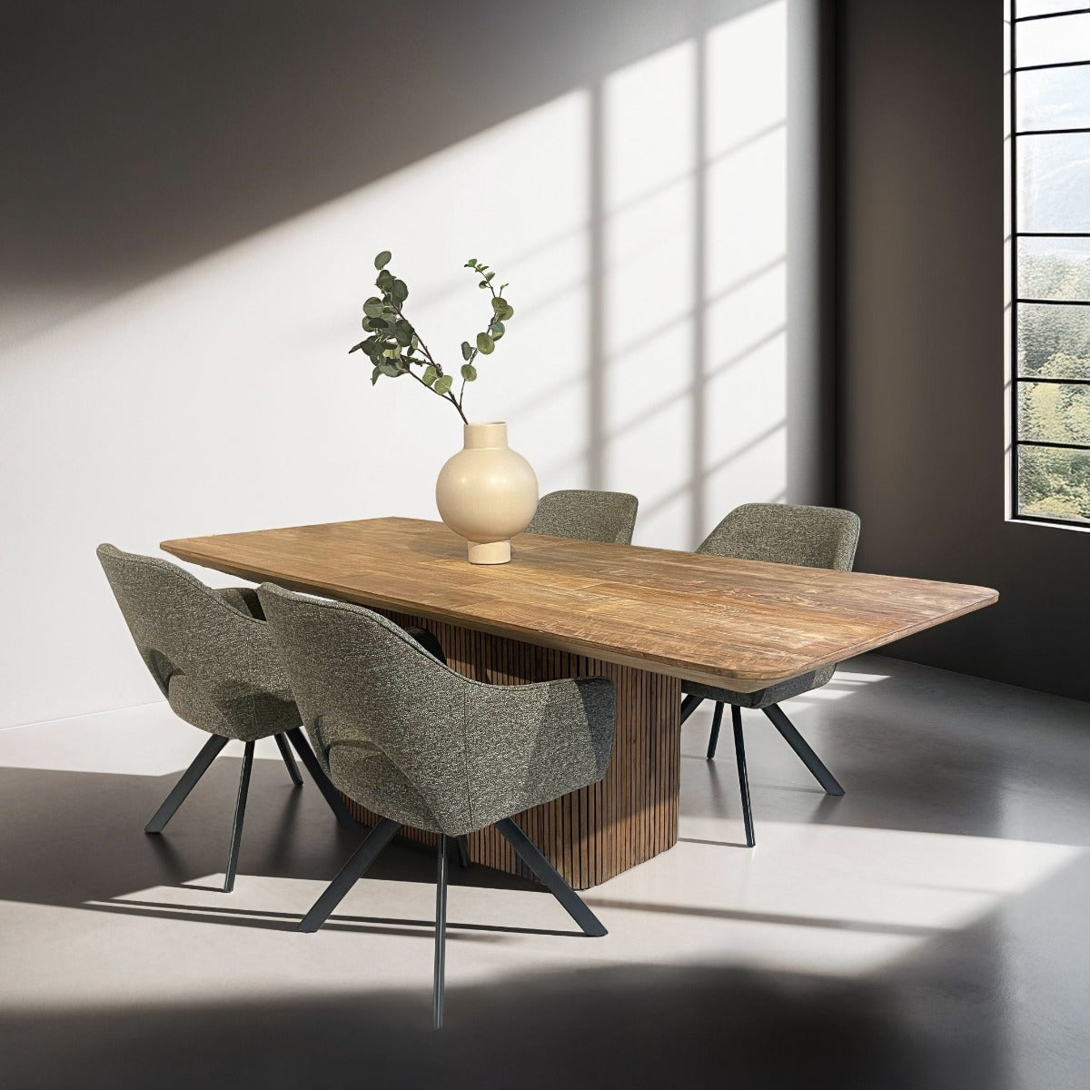 Helen Swivel Dining Chair with Armrests – Turtle by Livingfurn (Set of 2)