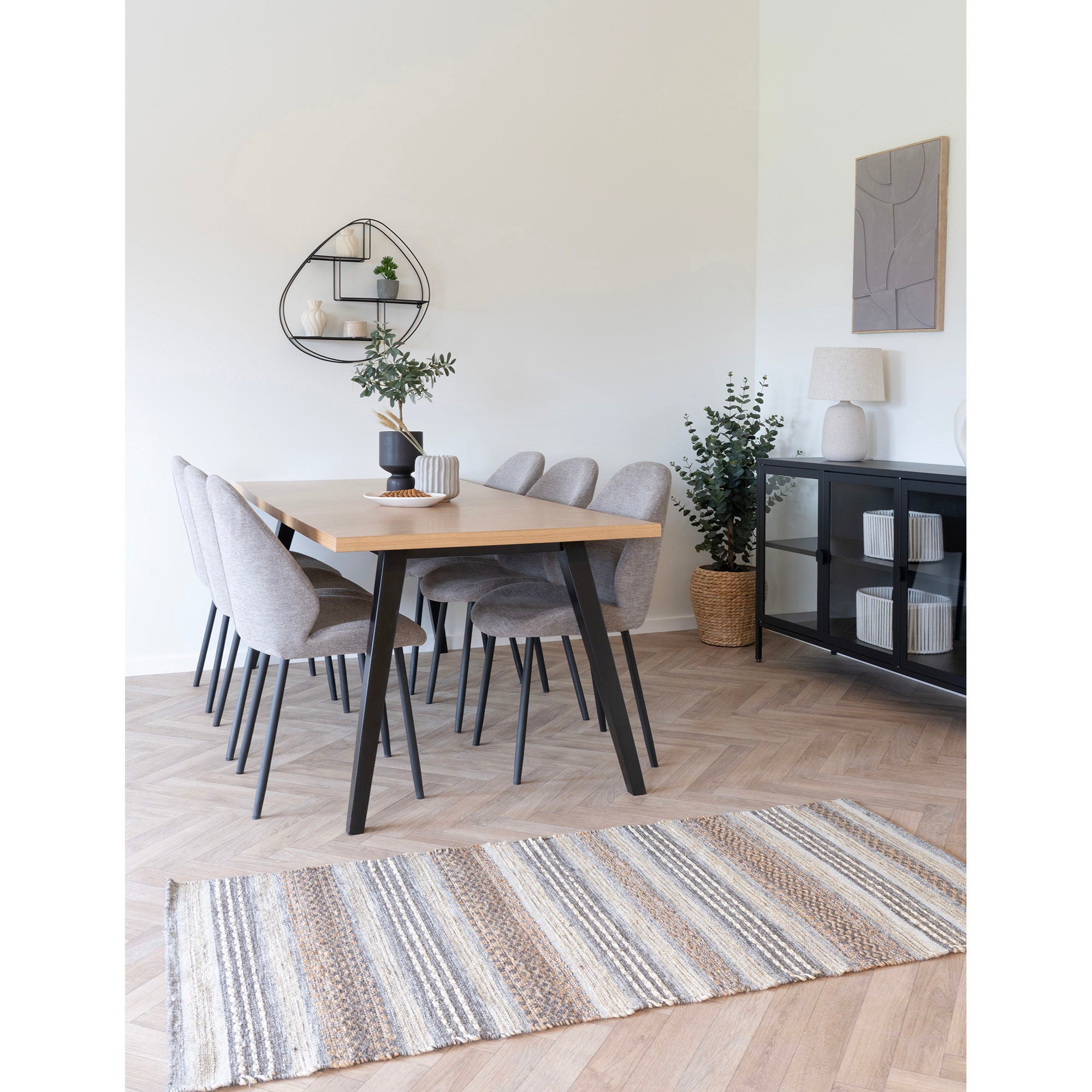 Morena hallway runner in natural, 180 cm – side view