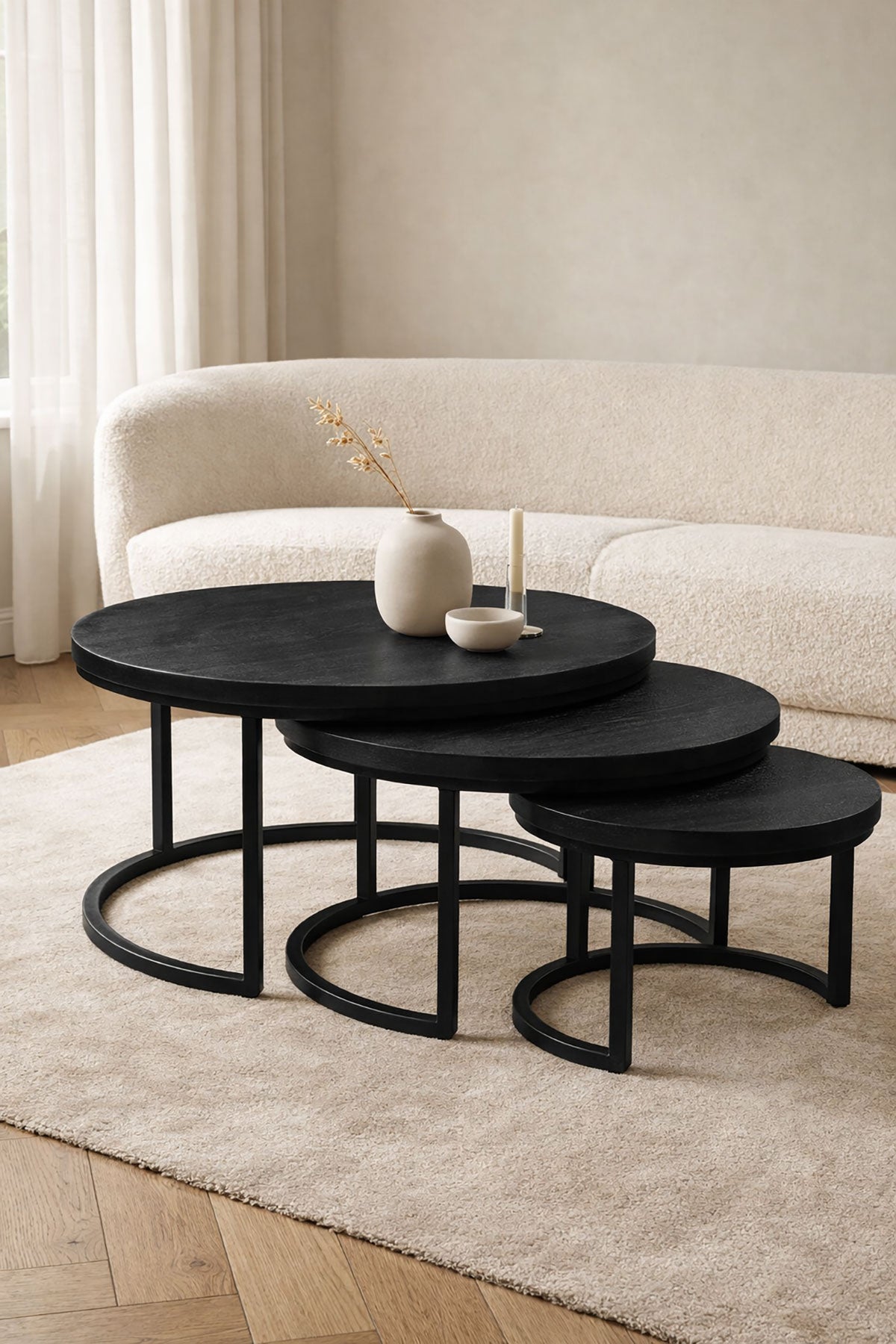 Salontafel Petra Zwart - Rond