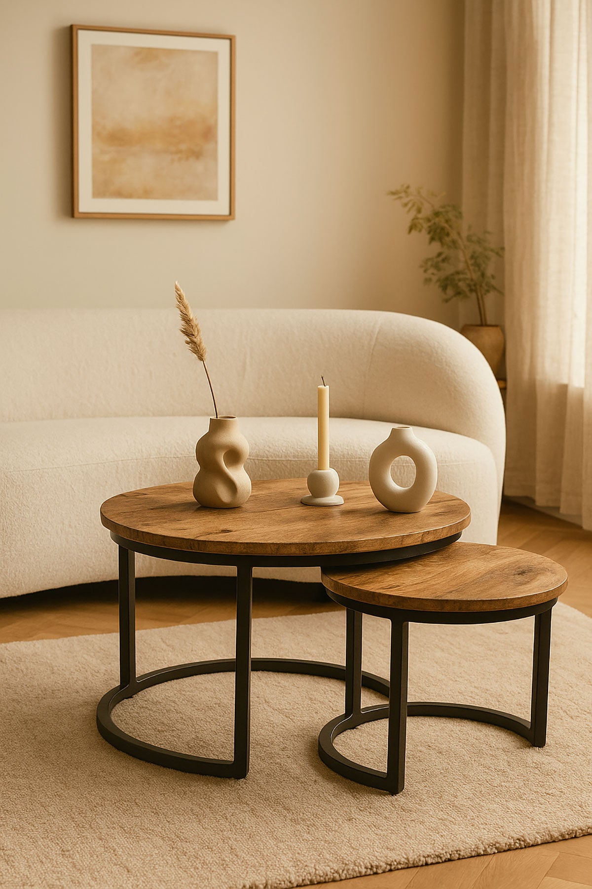 Salontafel Silas Rustic - Round | Set van 2