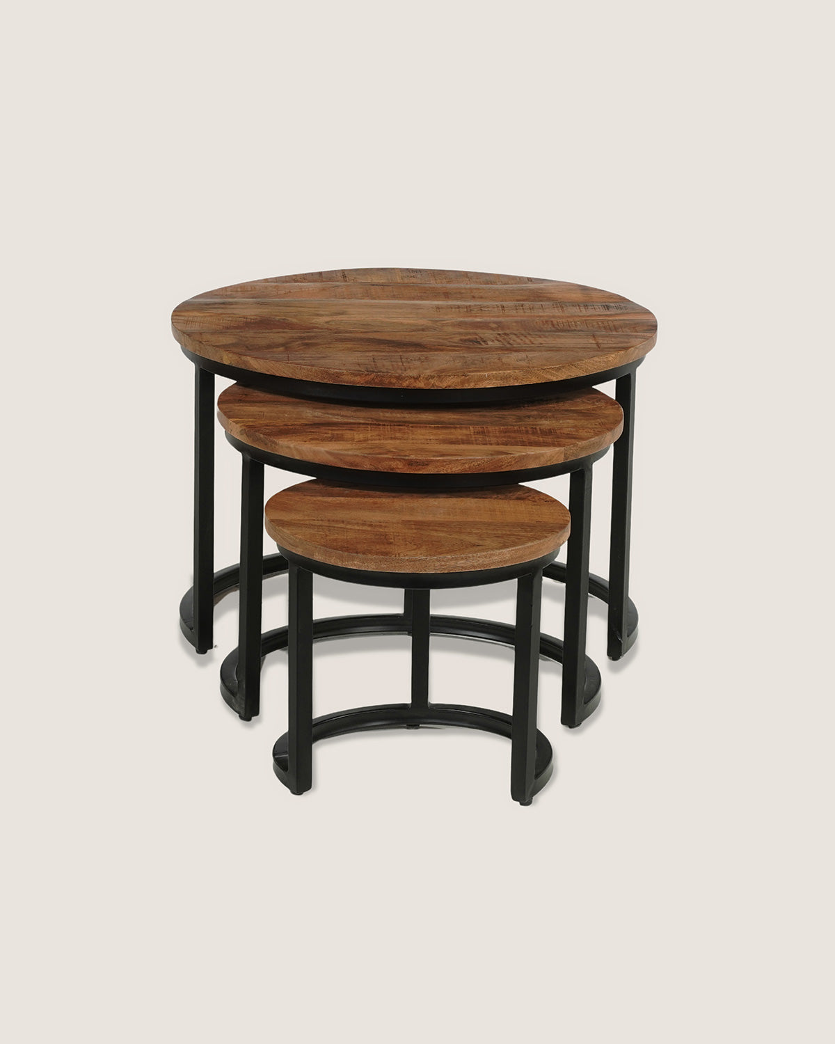 Salontafel Monica Rustic - Round | Set van 3