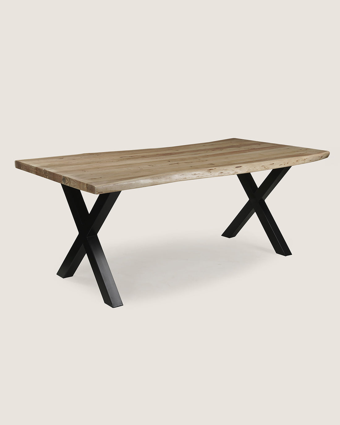 Eettafel Max Natural with X Leg - Live Edge | 160 cm