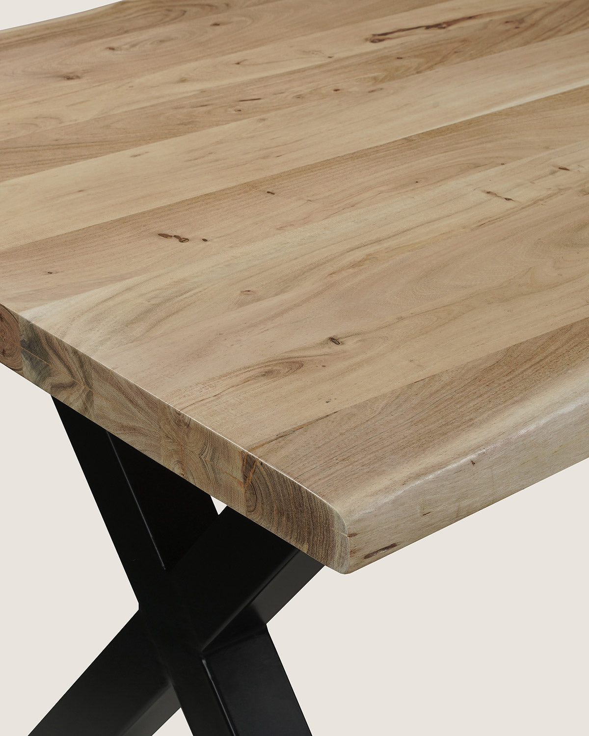 Eettafel Max Natural with X Leg - Live Edge | 160 cm