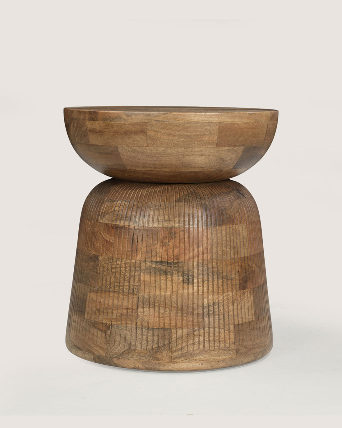 Mangohouten bijzettafel Nicole bruin – rond | 38 cm
