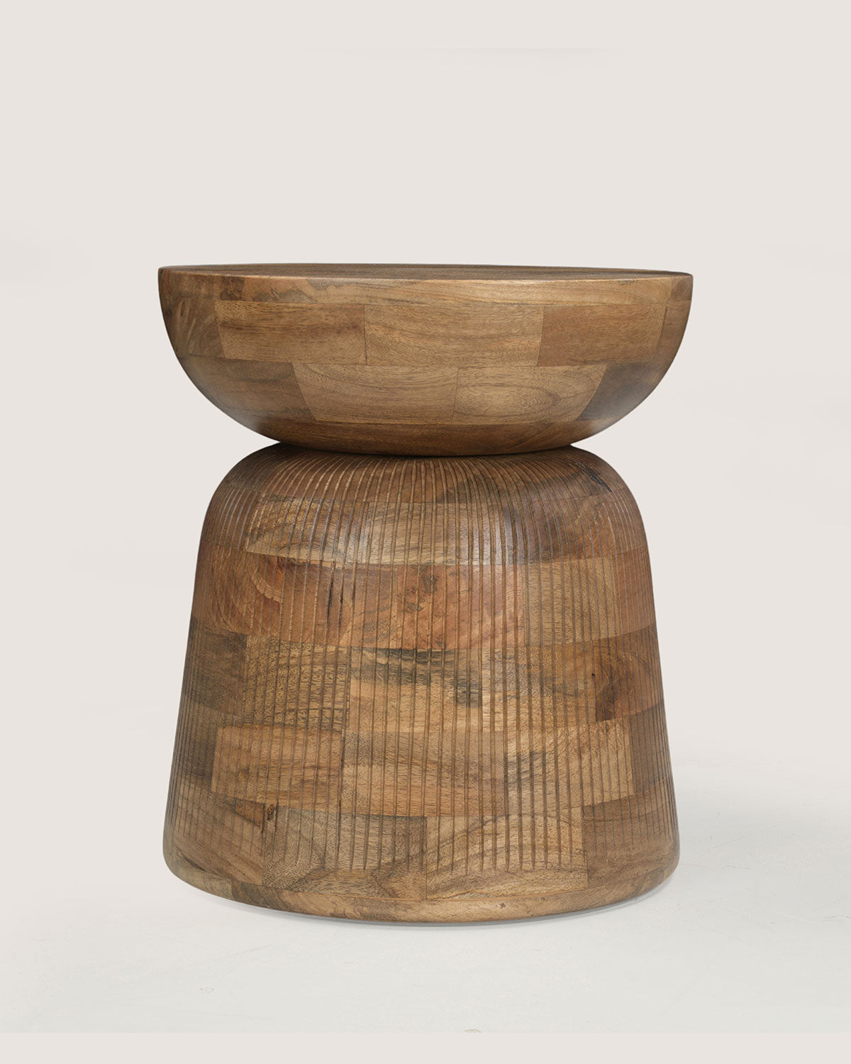 Mangohouten bijzettafel Nicole bruin – rond | 38 cm