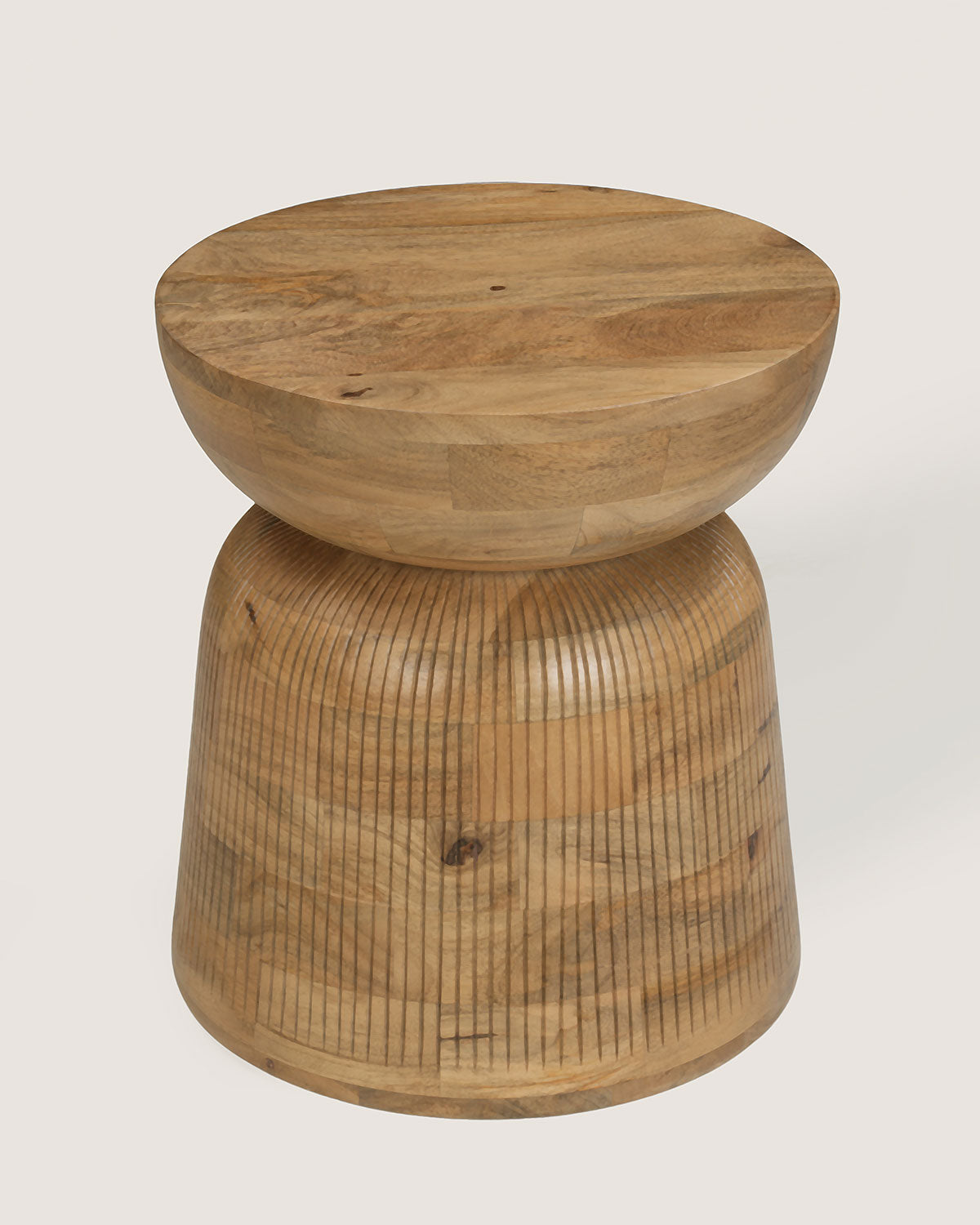 Mangohouten bijzettafel Nicole naturel – rond | 38 cm