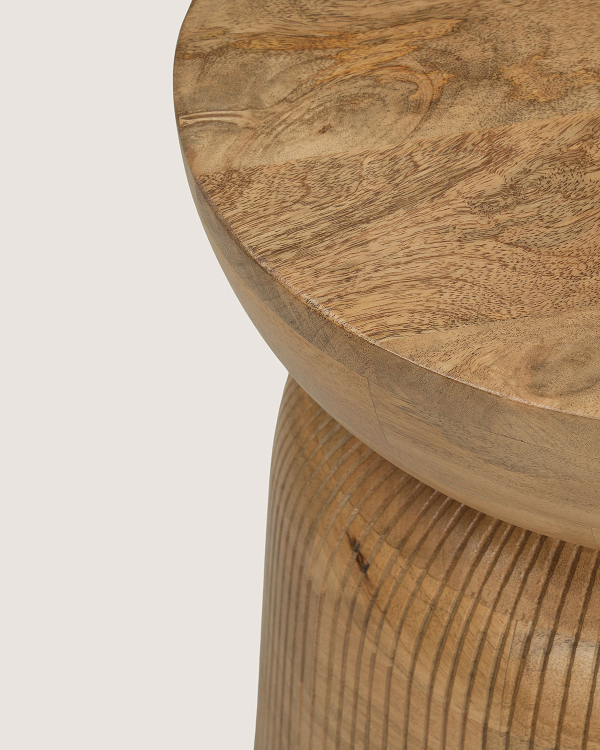 Mangohouten bijzettafel Nicole naturel – rond | 38 cm