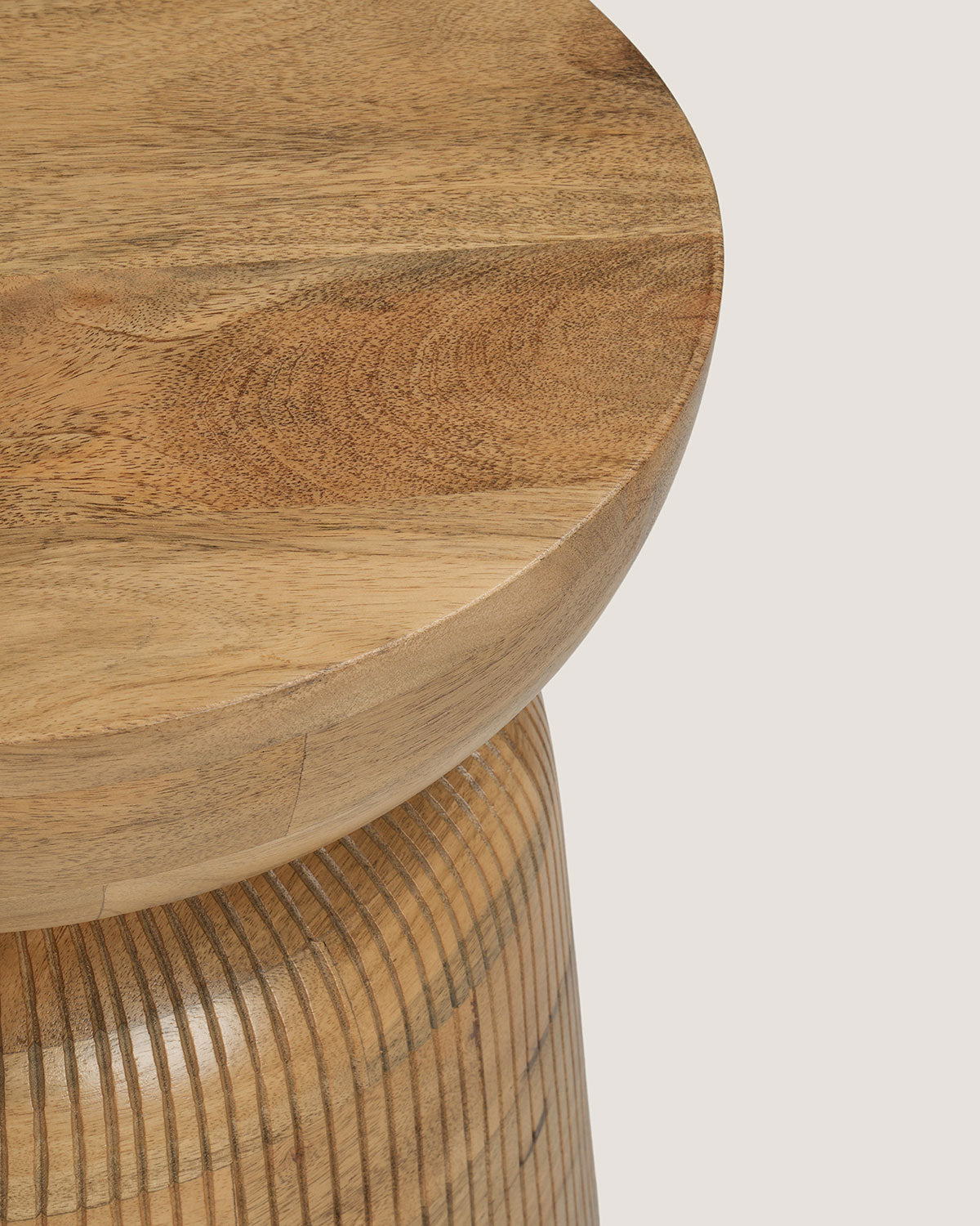 Mangohouten bijzettafel Nicole naturel – rond | 38 cm