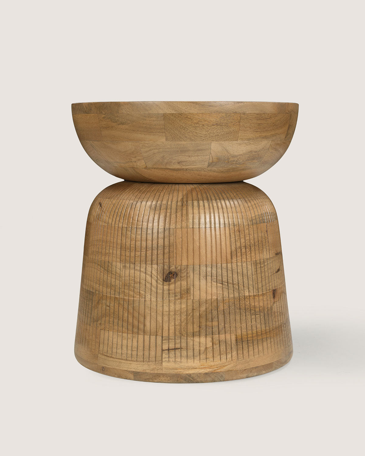 Mangohouten bijzettafel Nicole naturel – rond | 38 cm