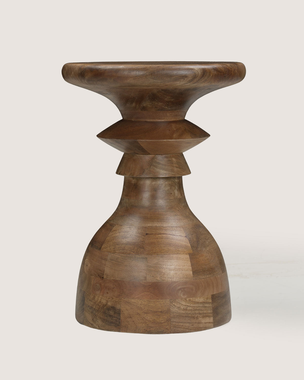 Mangohouten bijzettafel Hennie bruin – rond | 35 cm