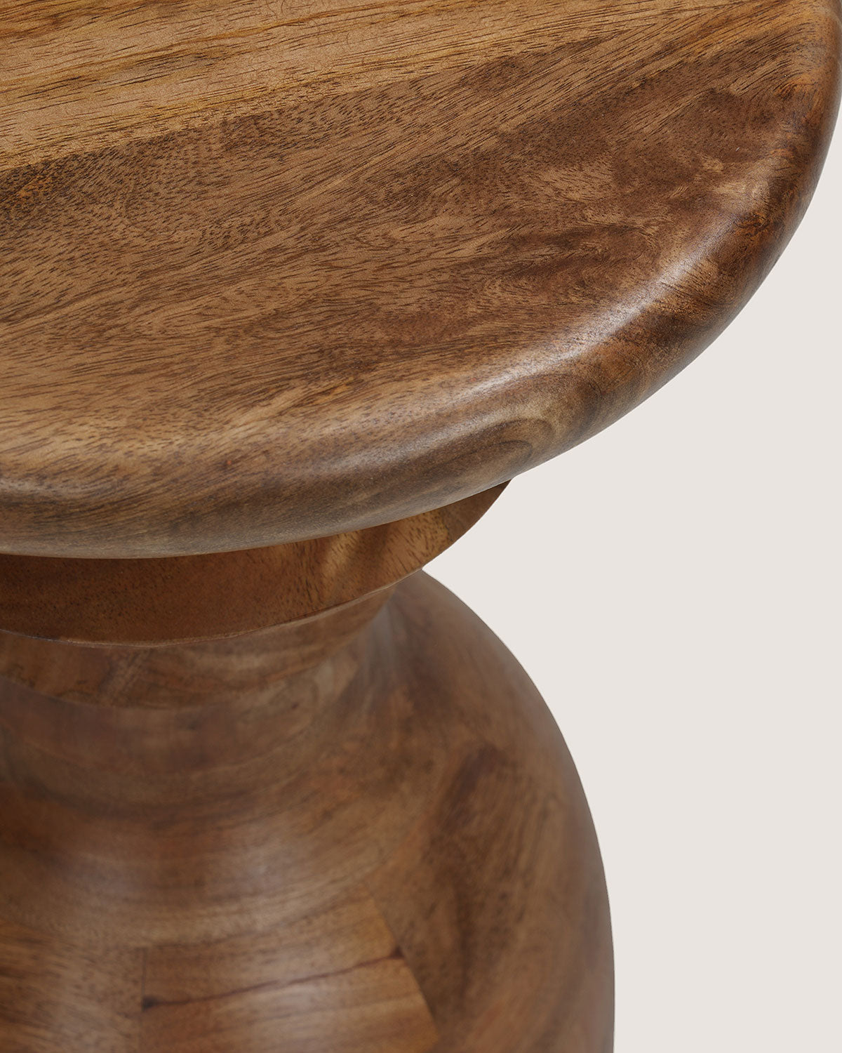 Mangohouten bijzettafel Hennie bruin – rond | 35 cm