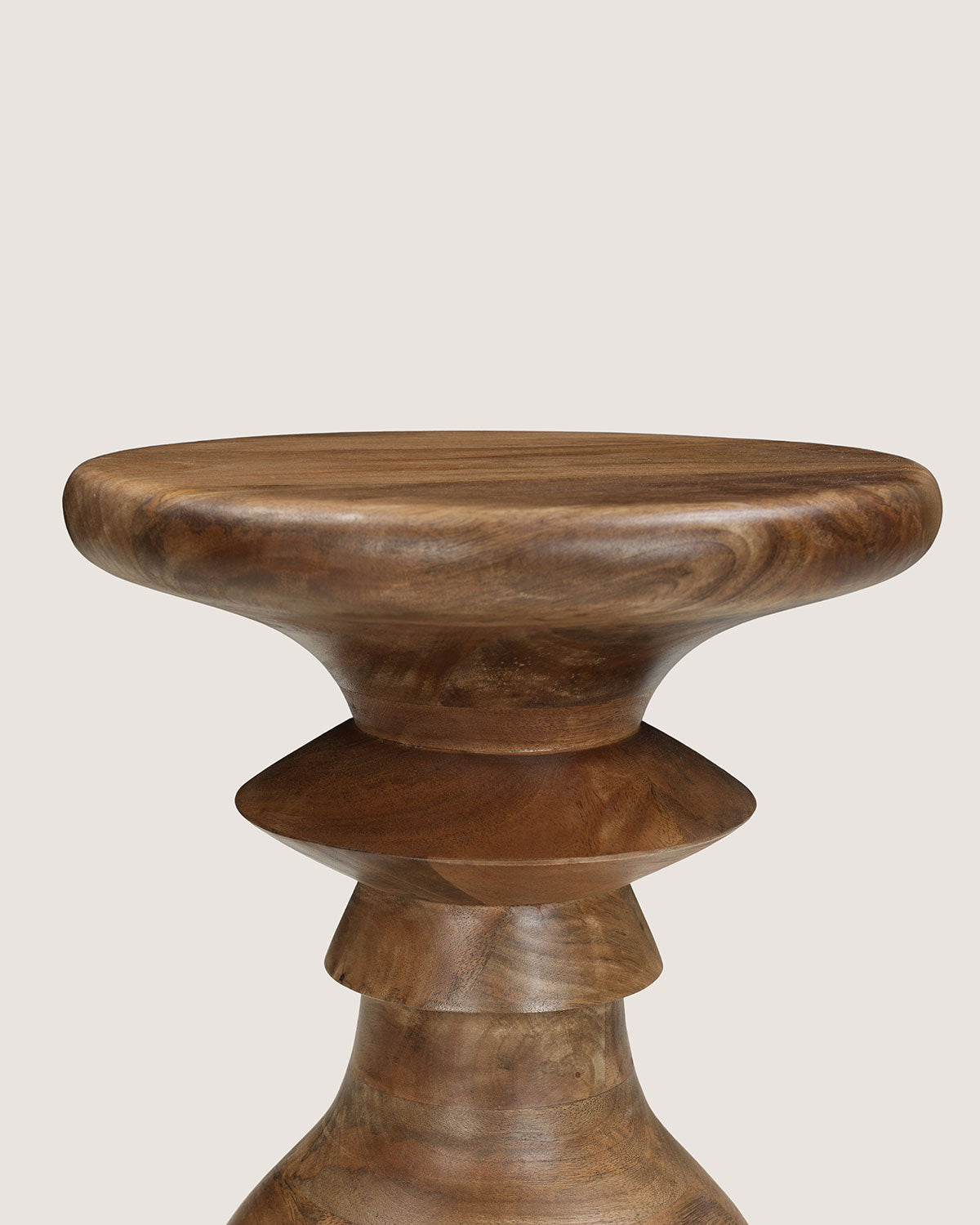 Mangohouten bijzettafel Hennie bruin – rond | 35 cm