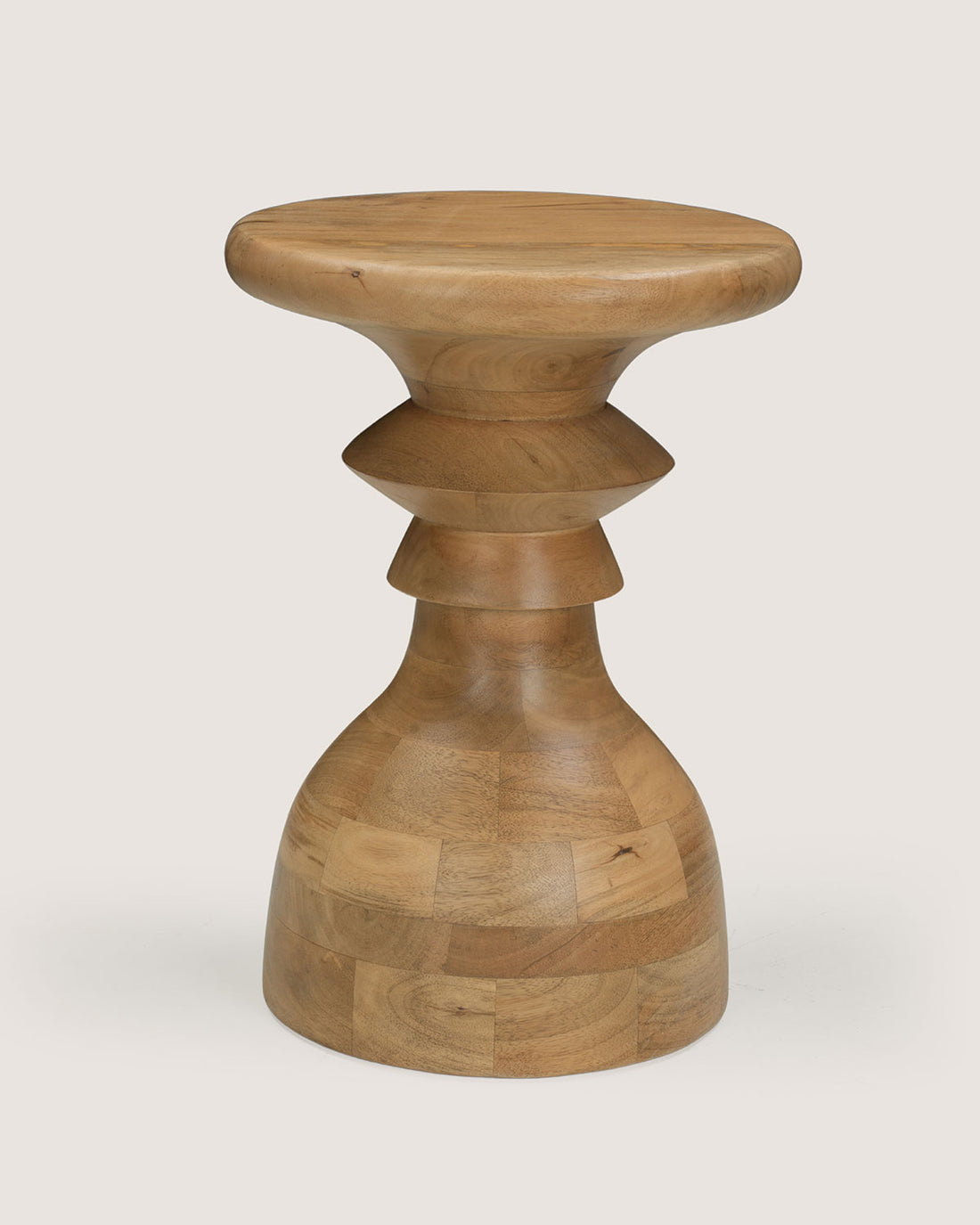 Mangohouten bijzettafel Hennie naturel – rond | 35 cm