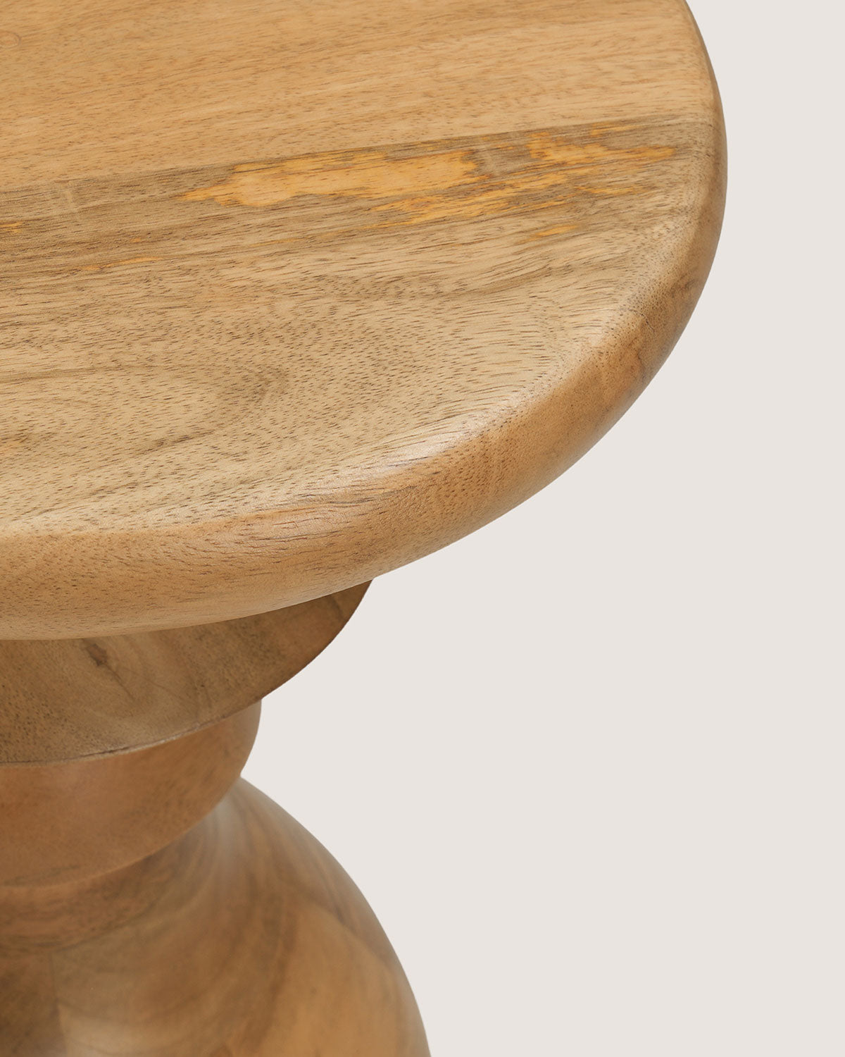 Mangohouten bijzettafel Hennie naturel – rond | 35 cm