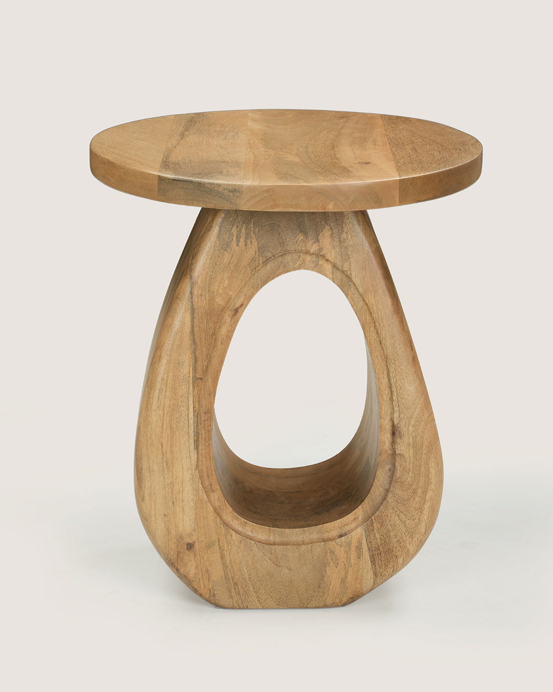 Mangohouten bijzettafel Hannah naturel – rond | 38 cm