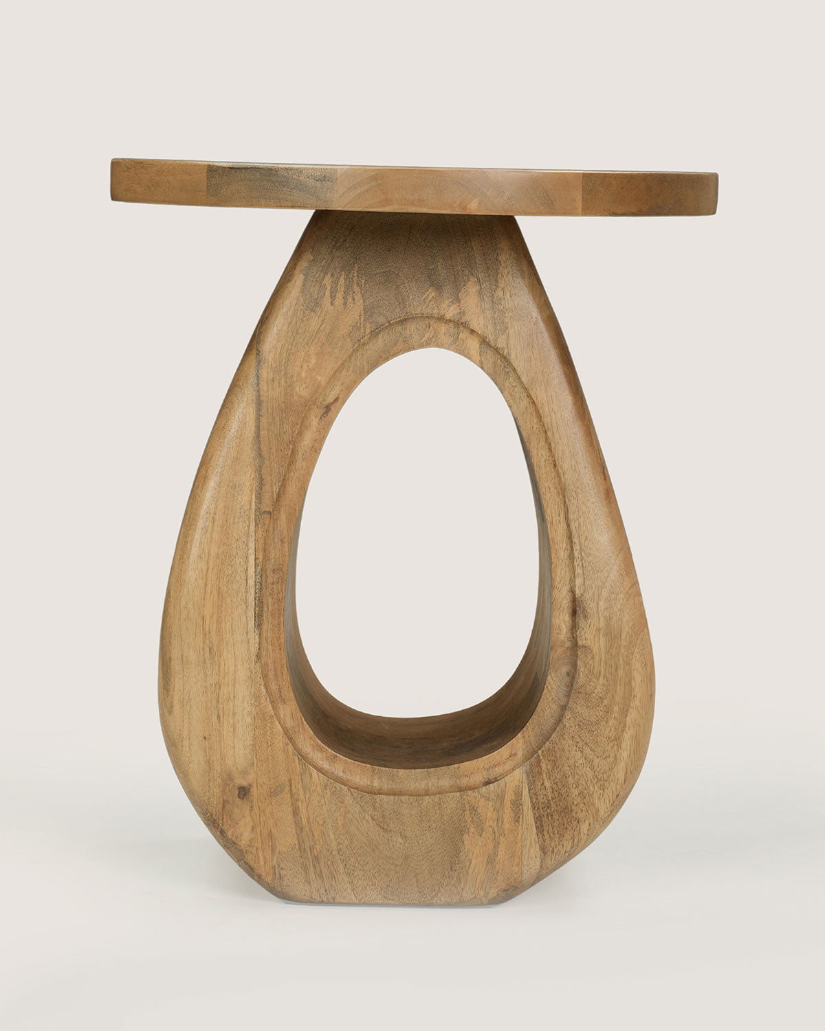 Mangohouten bijzettafel Hannah naturel – rond | 38 cm