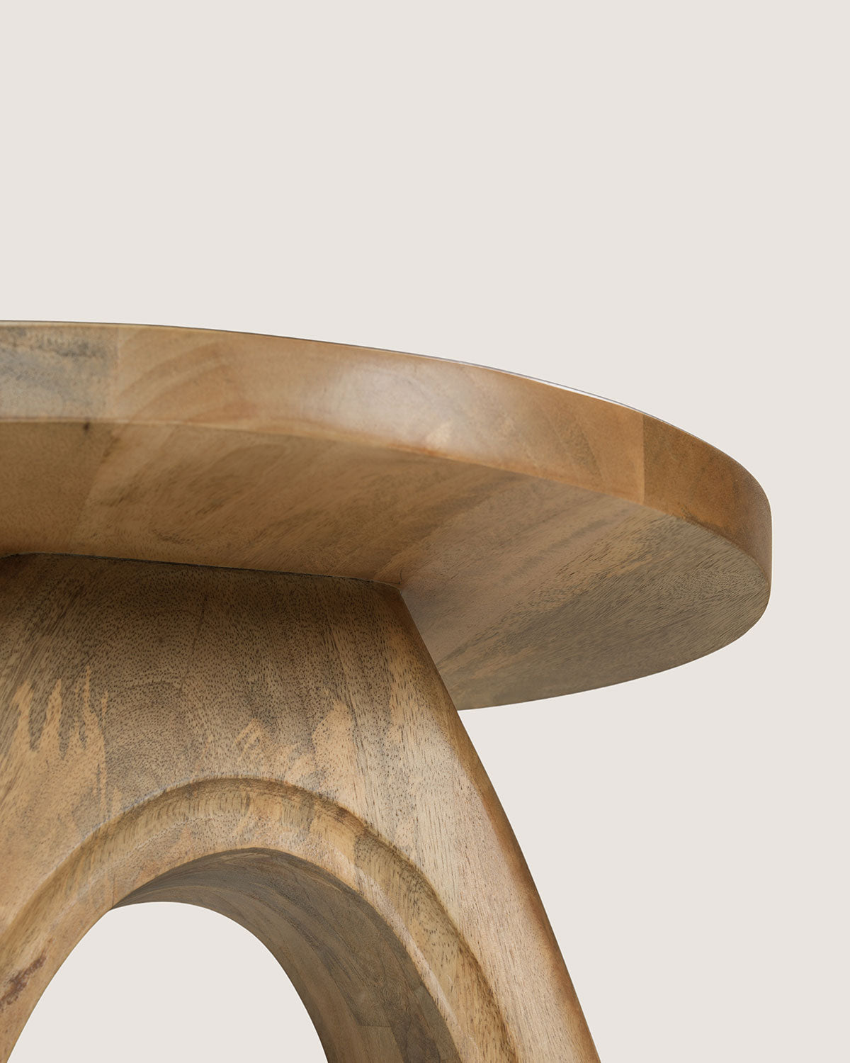 Mangohouten bijzettafel Hannah naturel – rond | 38 cm