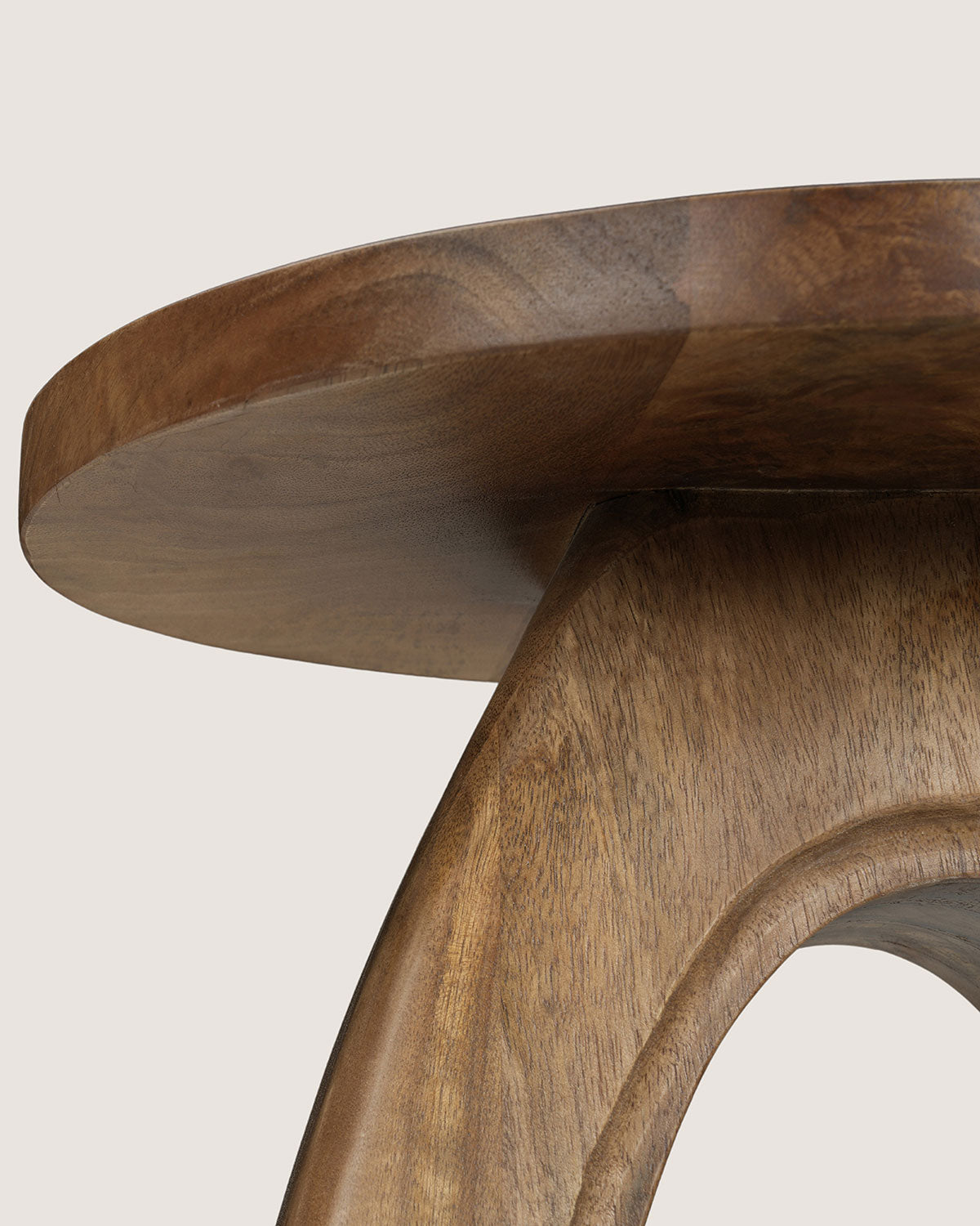 Mangohouten bijzettafel Hannah bruin – rond | 38 cm
