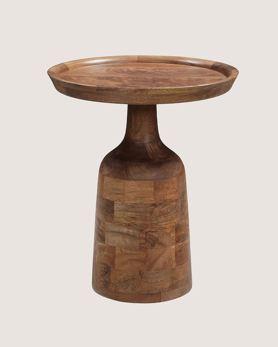 Mangohouten bijzettafel Pennie bruin – rond | 45 cm