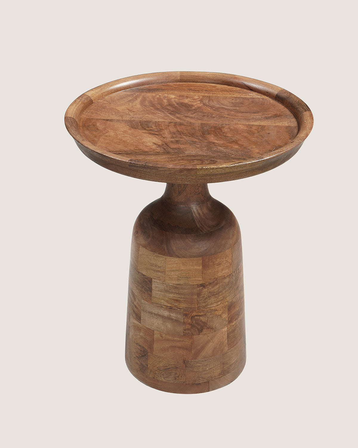 Mangohouten bijzettafel Pennie bruin – rond | 45 cm