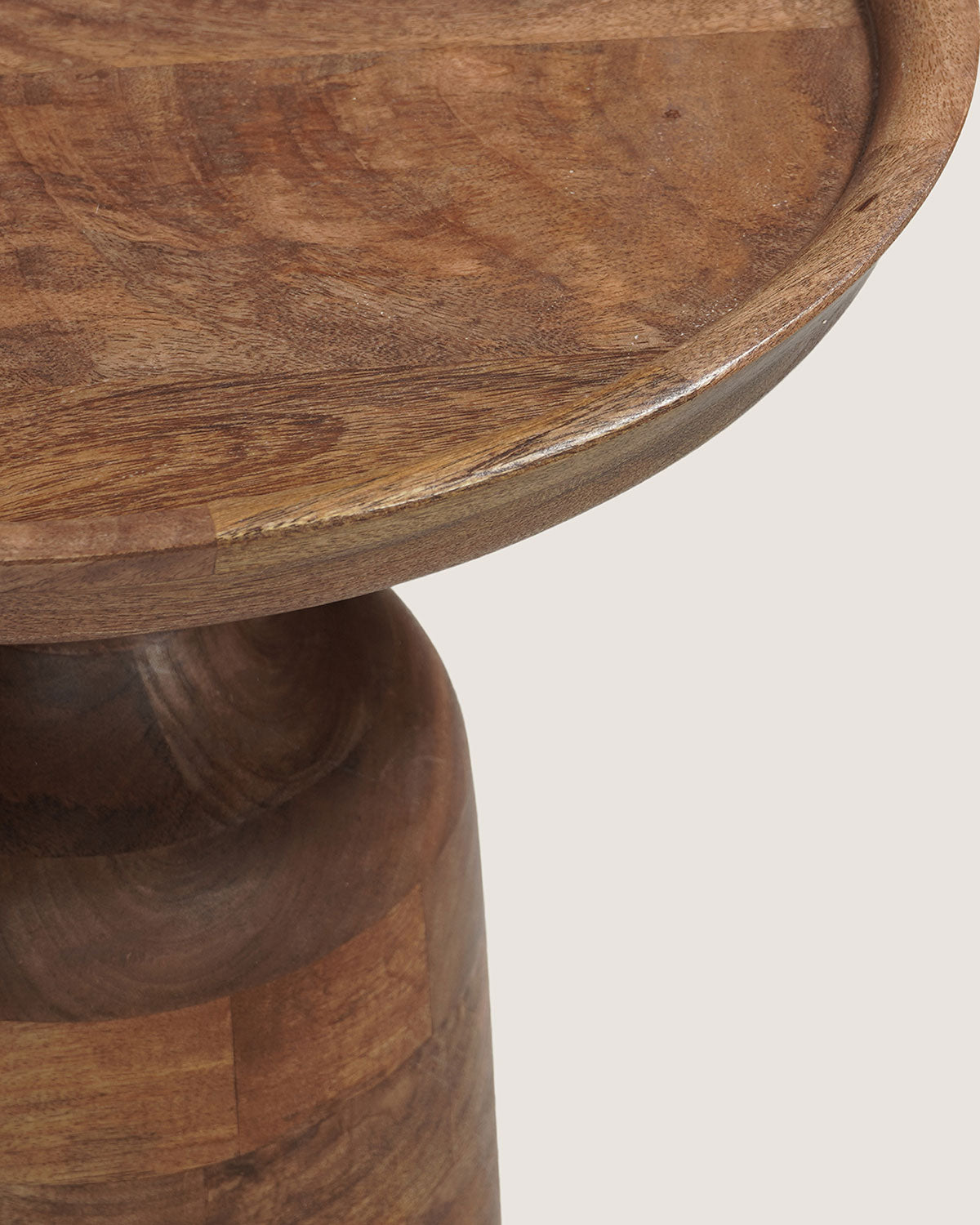 Mangohouten bijzettafel Pennie bruin – rond | 45 cm