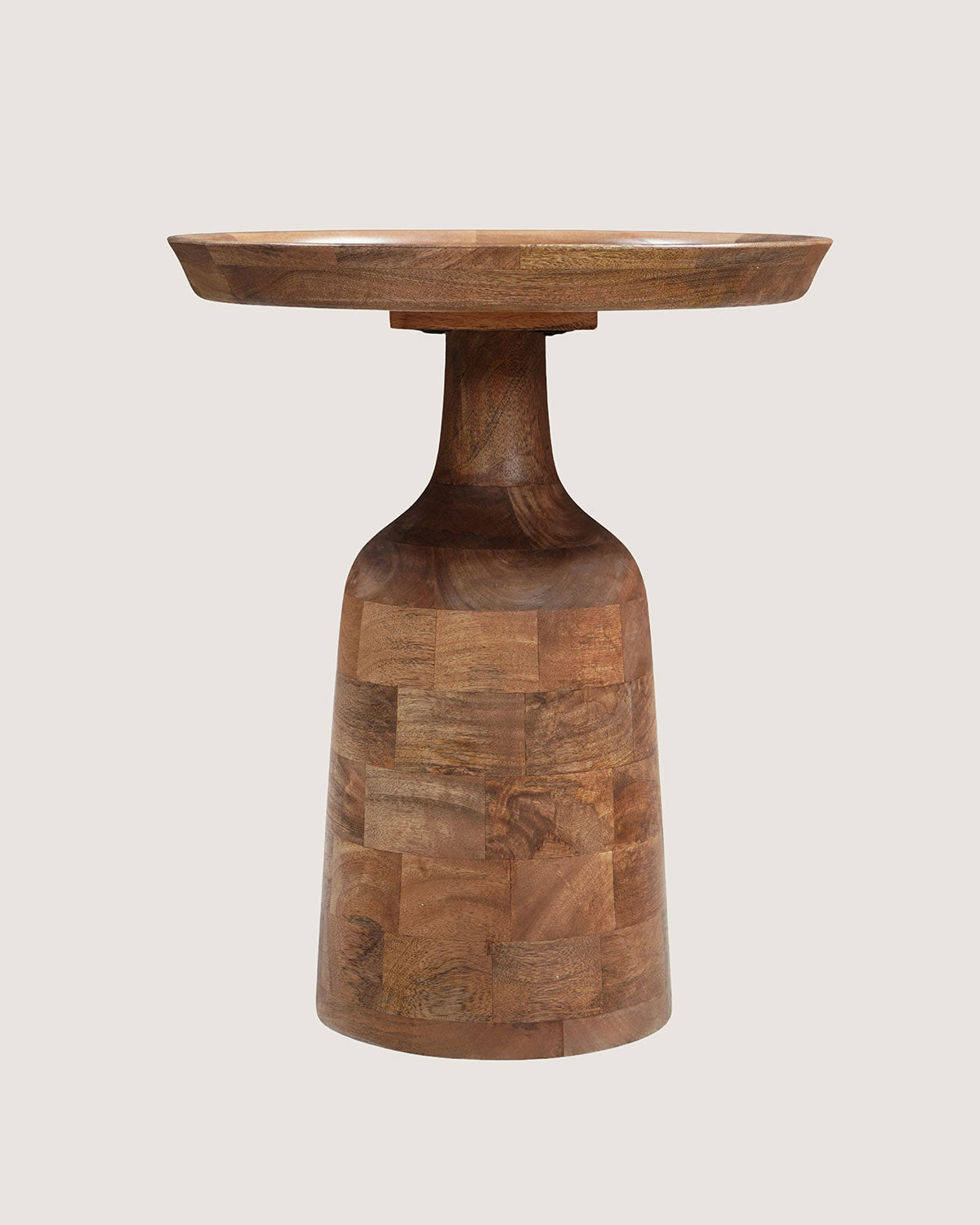 Mangohouten bijzettafel Pennie bruin – rond | 45 cm