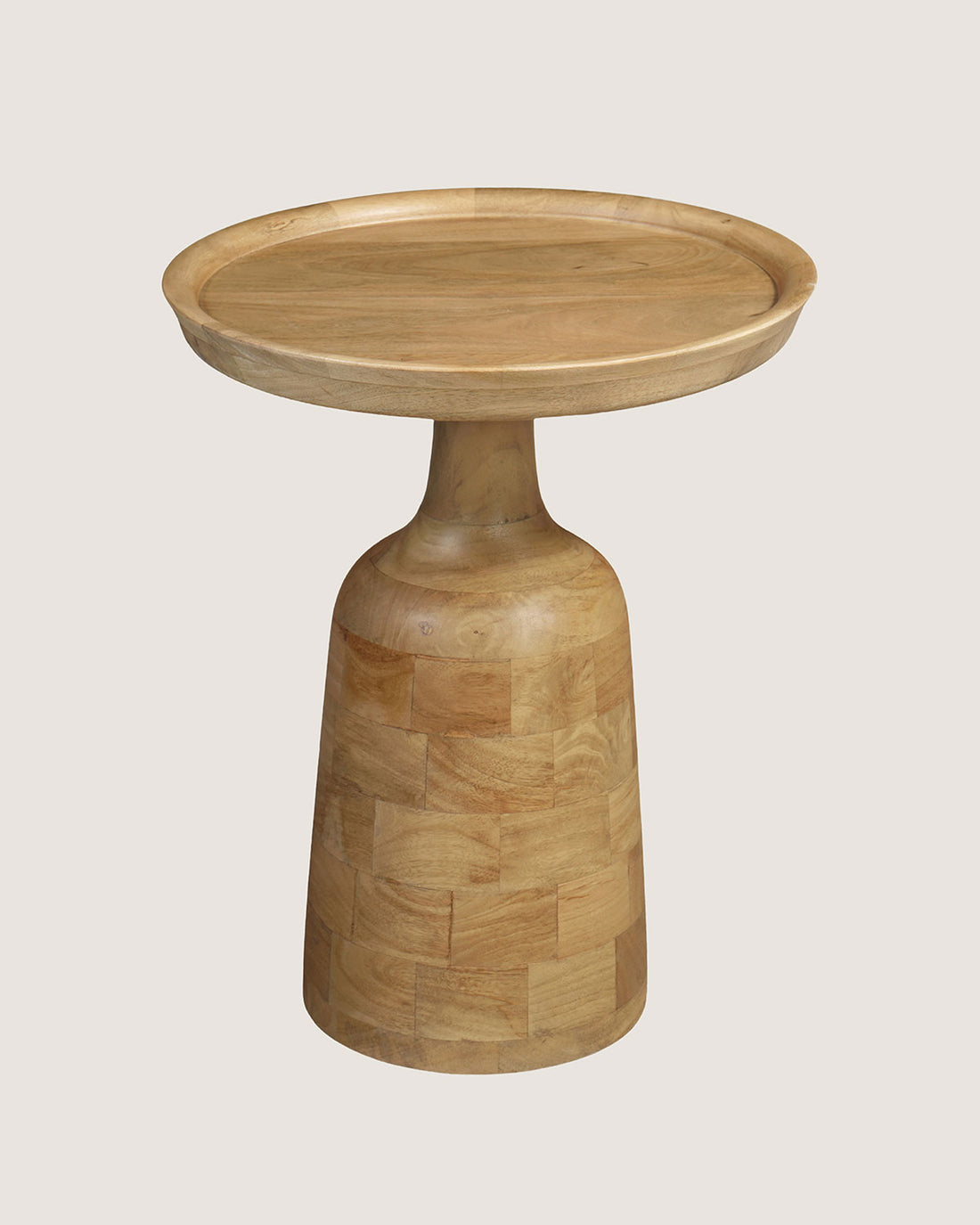 Mangohouten bijzettafel Pennie naturel – rond | 45 cm