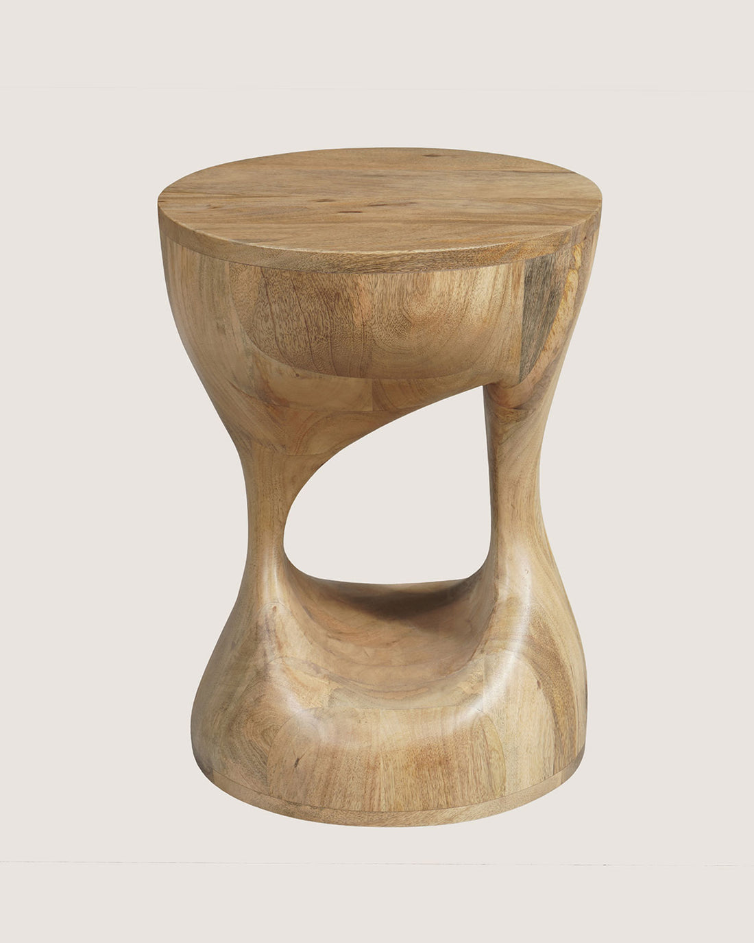 Mangohouten bijzettafel Patty naturel – rond | 34 cm