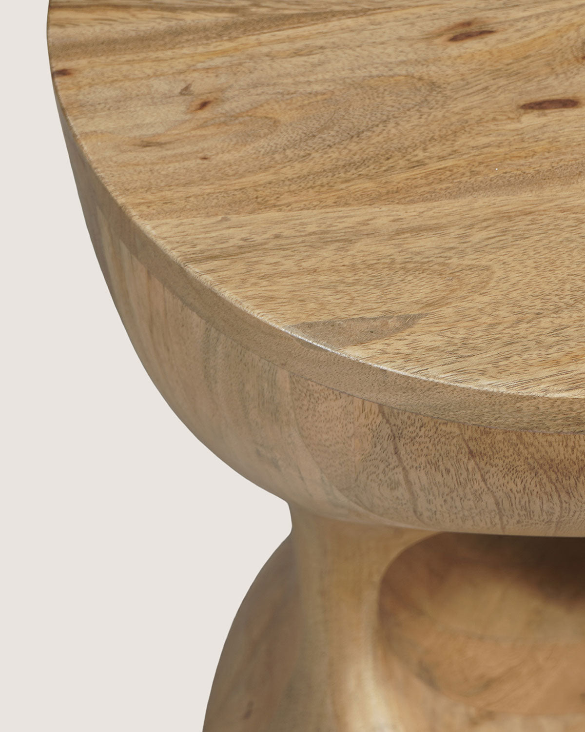 Mangohouten bijzettafel Patty naturel – rond | 34 cm