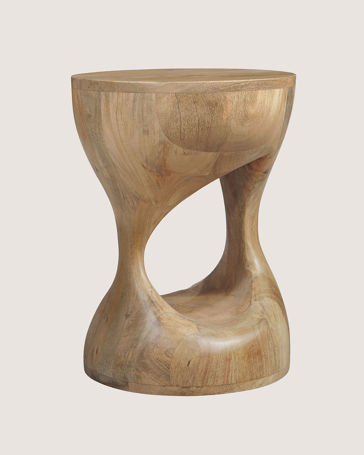 Mangohouten bijzettafel Patty naturel – rond | 34 cm