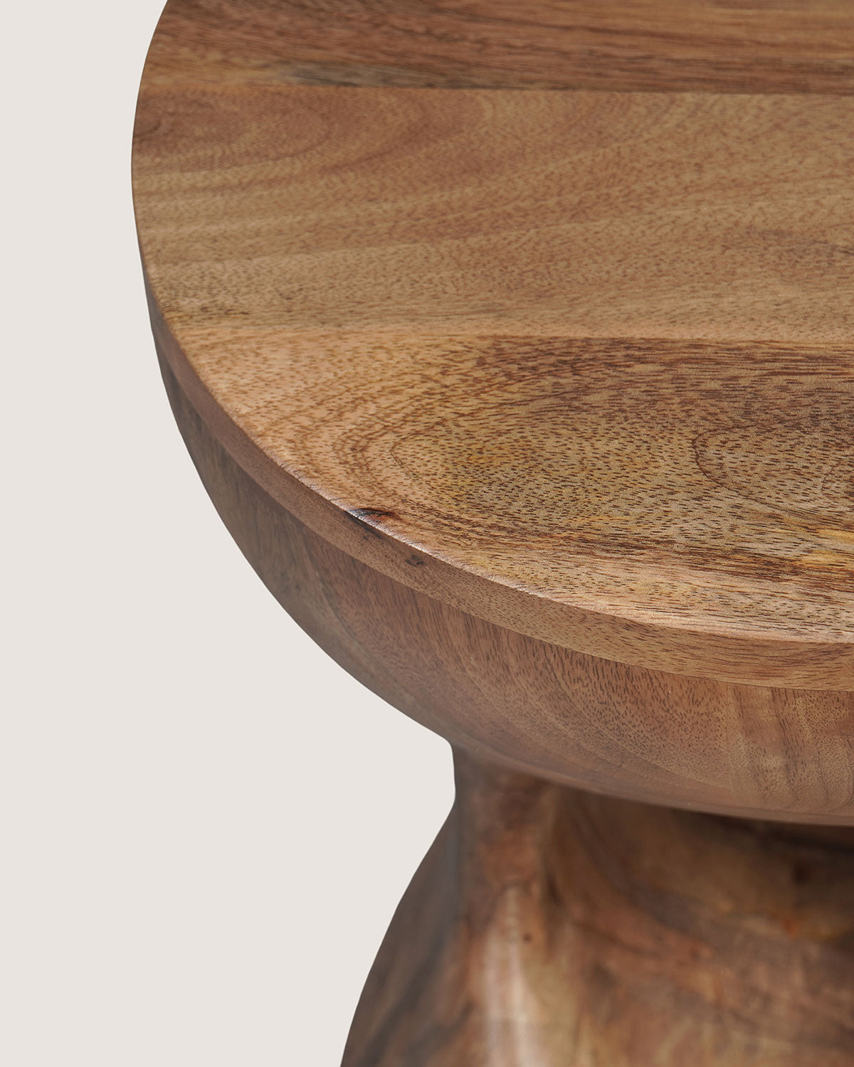 Mangohouten bijzettafel Patty bruin – rond | 34 cm