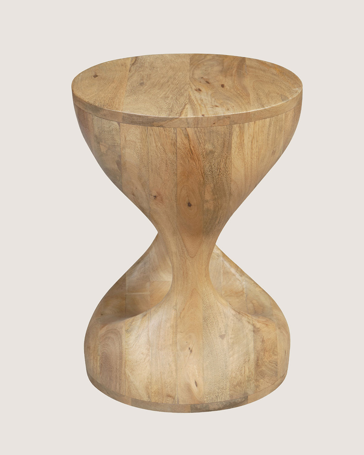 Mangohouten bijzettafel Patty naturel – rond | 34 cm