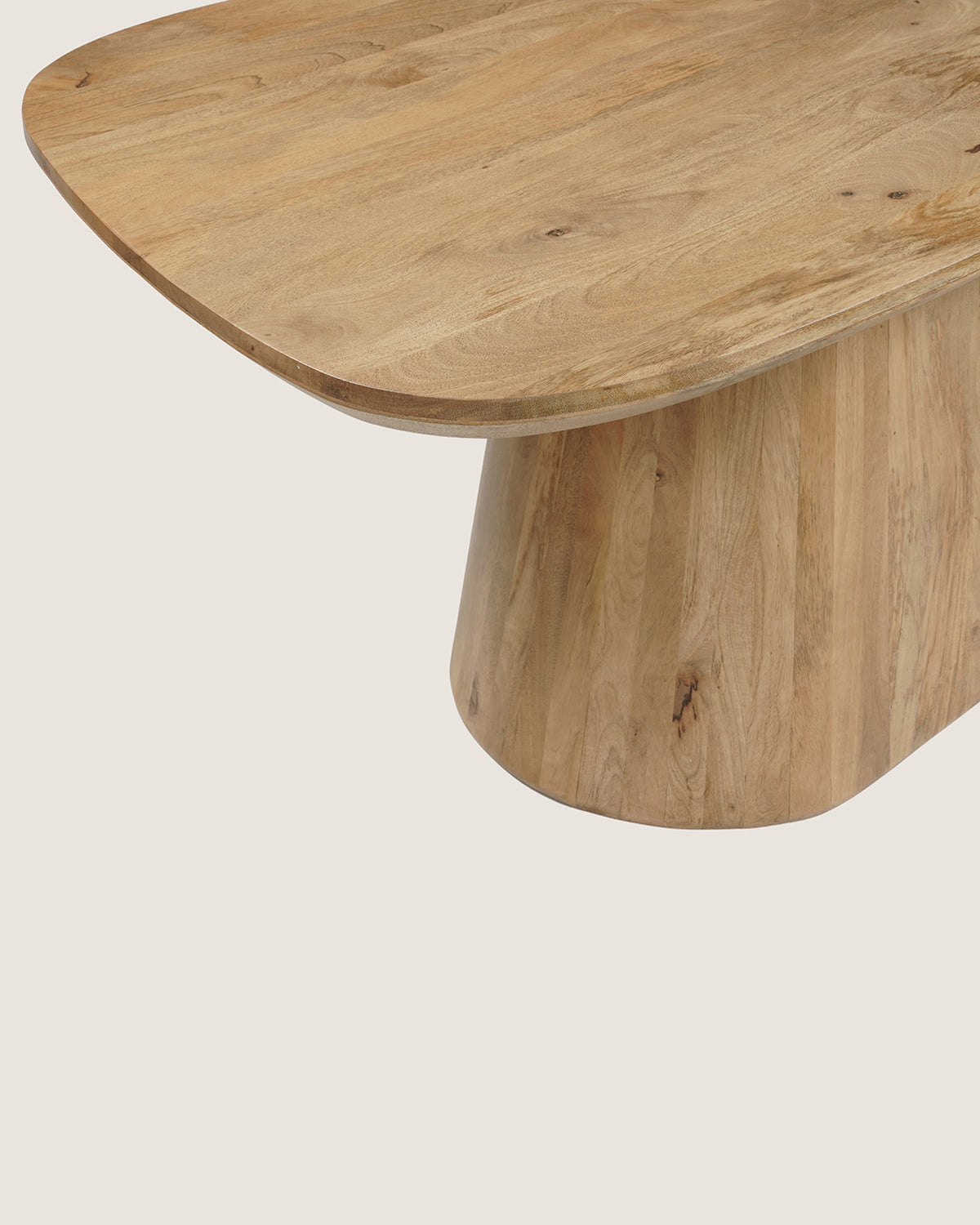 Eettafel Theo Natural with Monolithic Leg - Organic | 180 cm