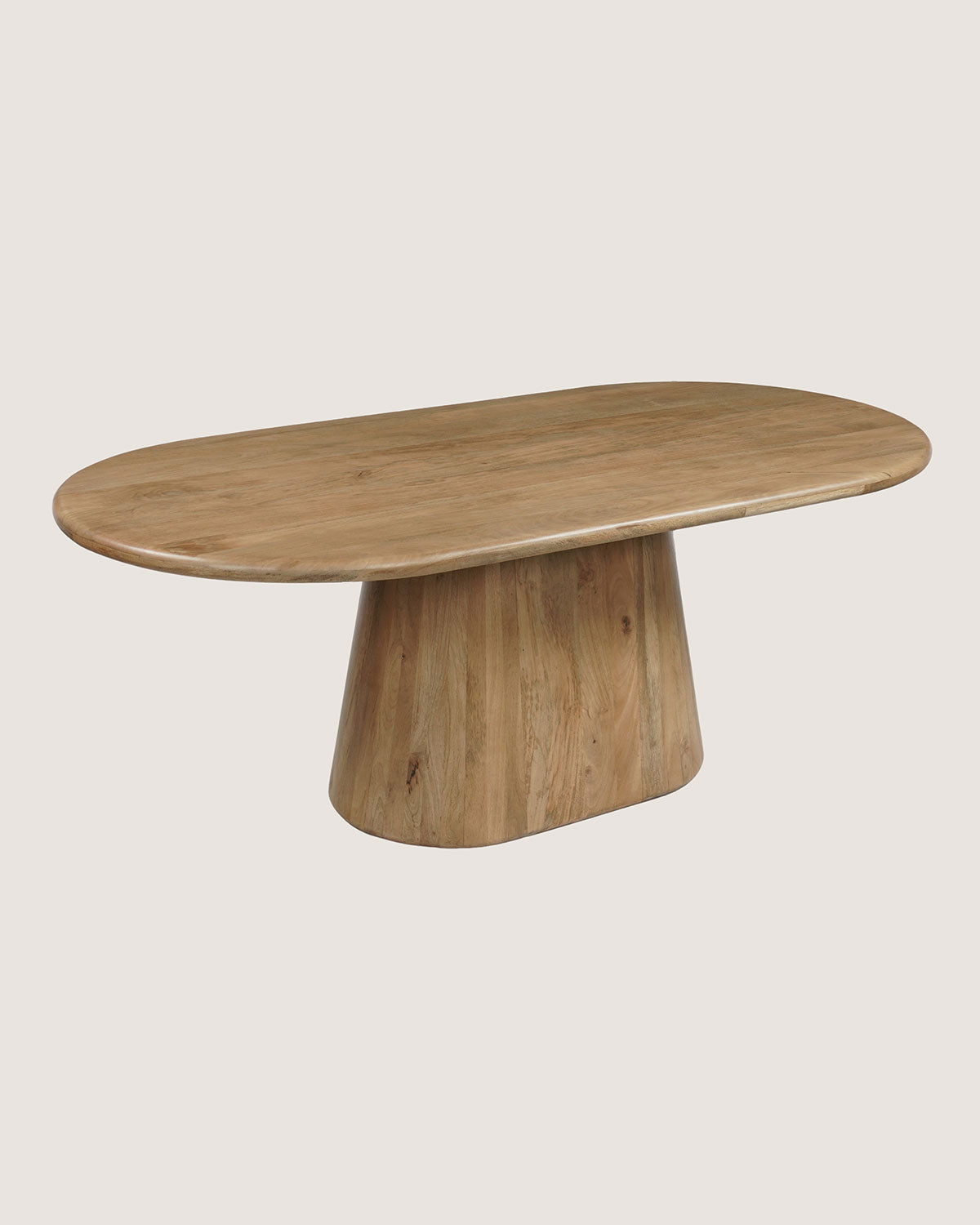 Eettafel Leah Natural with Monolithic Leg- Oval, 200 cm