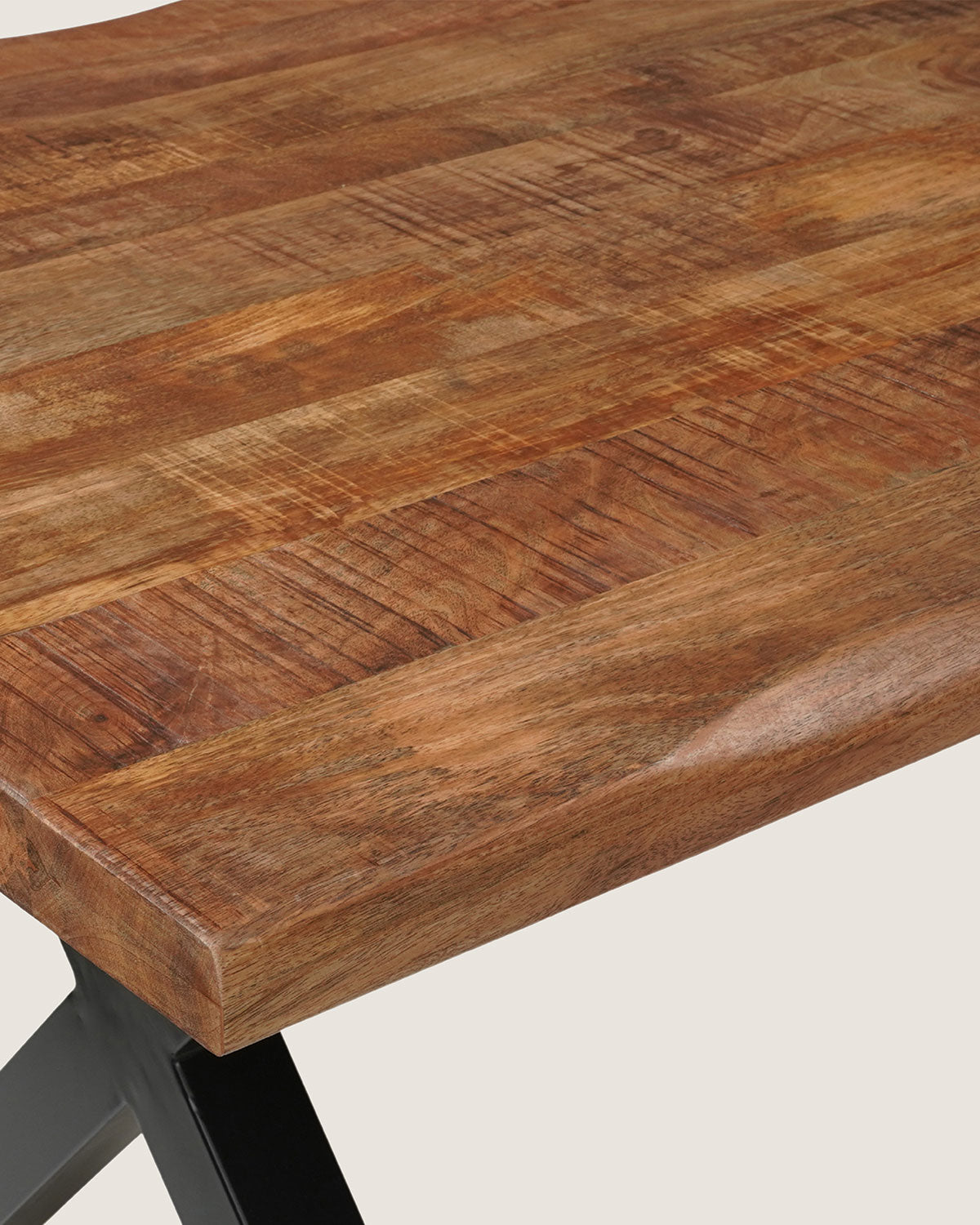 Eettafel Zoe Rustic met X-poten - Natuurlijke rand