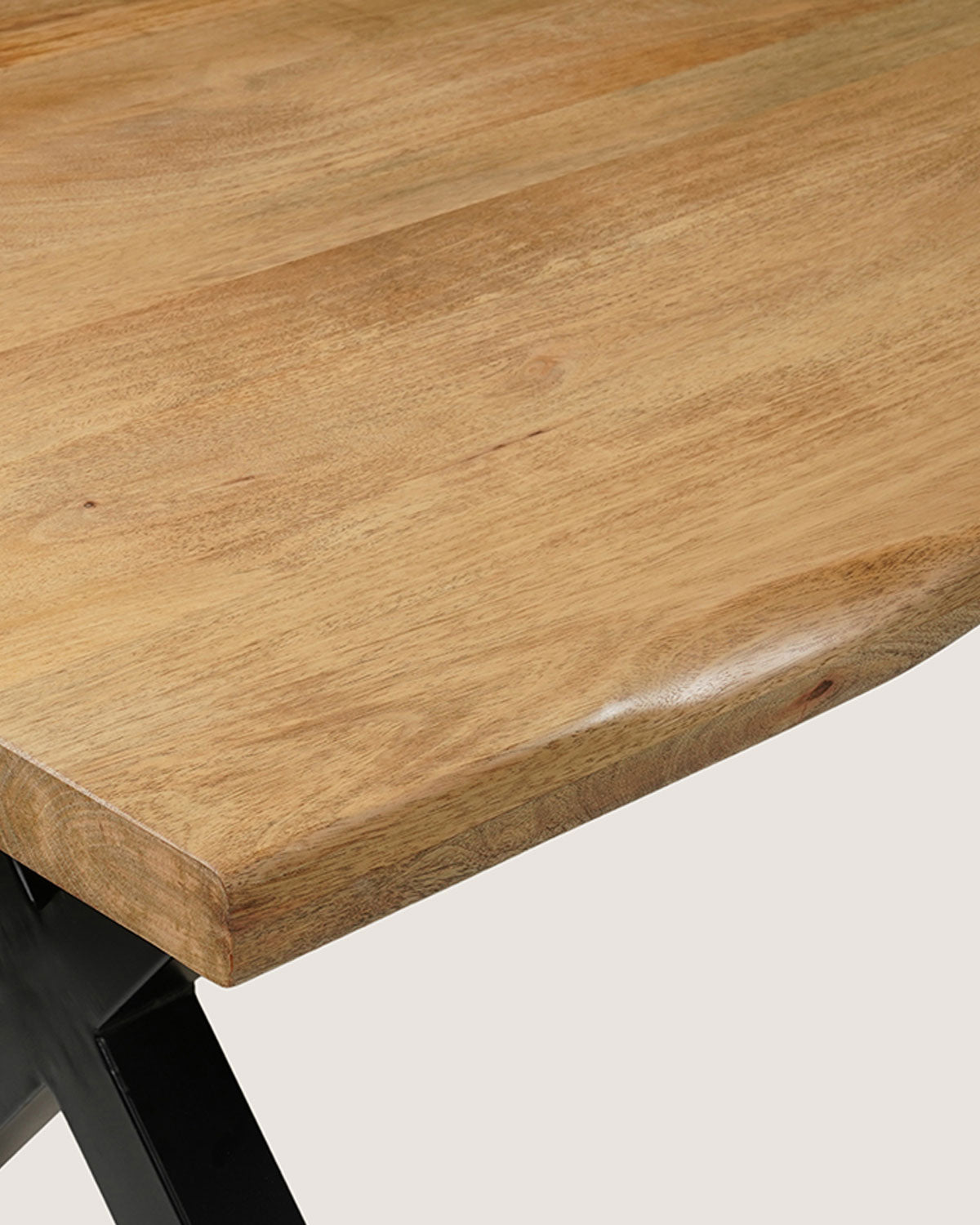 Eettafel Zoe Natural met X-vormige poten - Live Edge