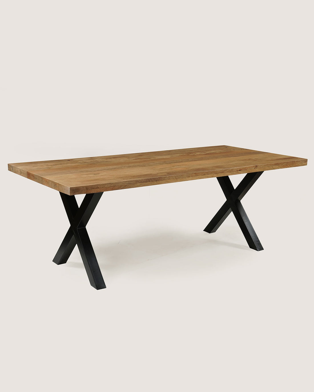 Eettafel Lina Natural met X-vormige poten - Rechthoek