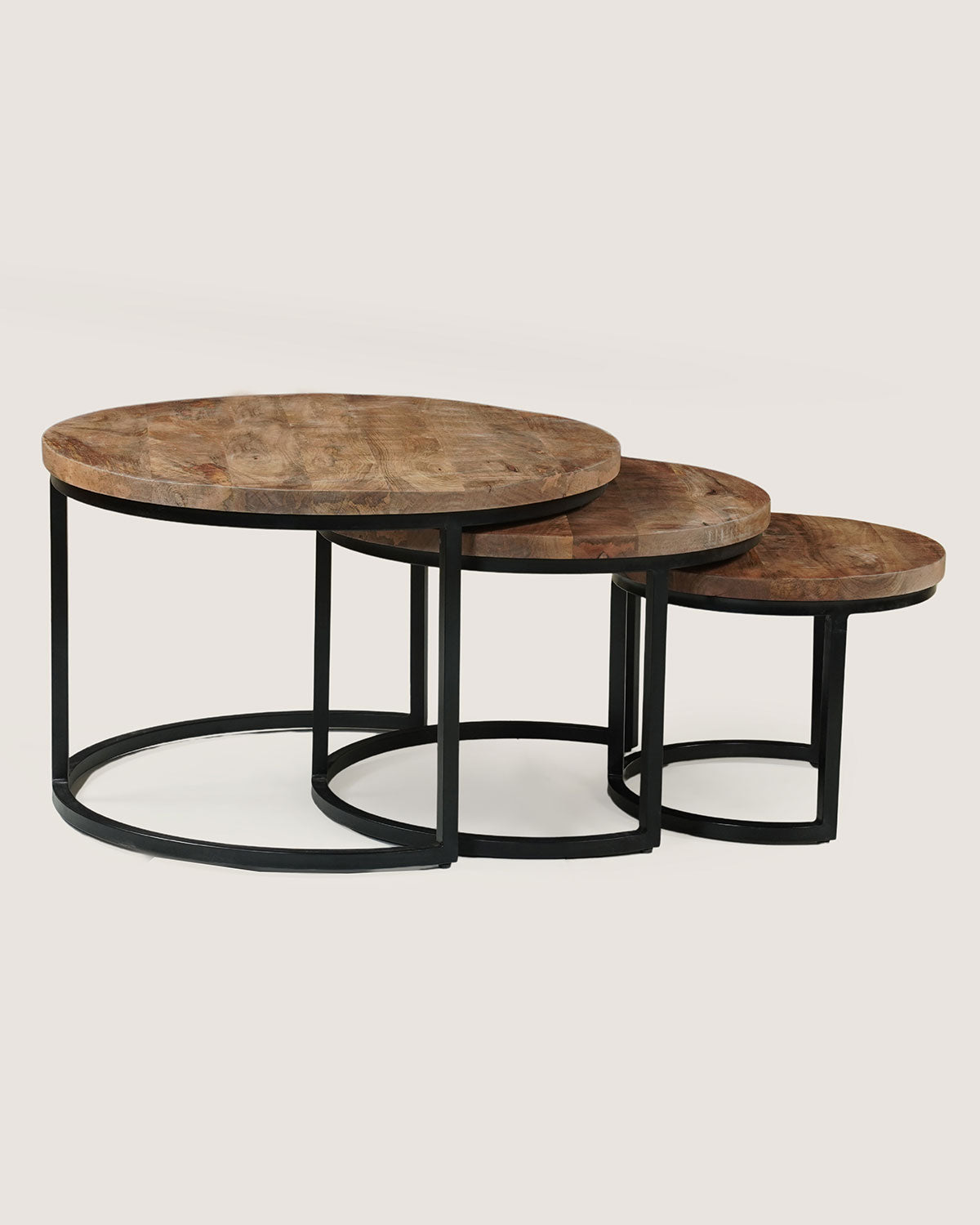 Salontafel Petra Rustic - Round | Set van 3