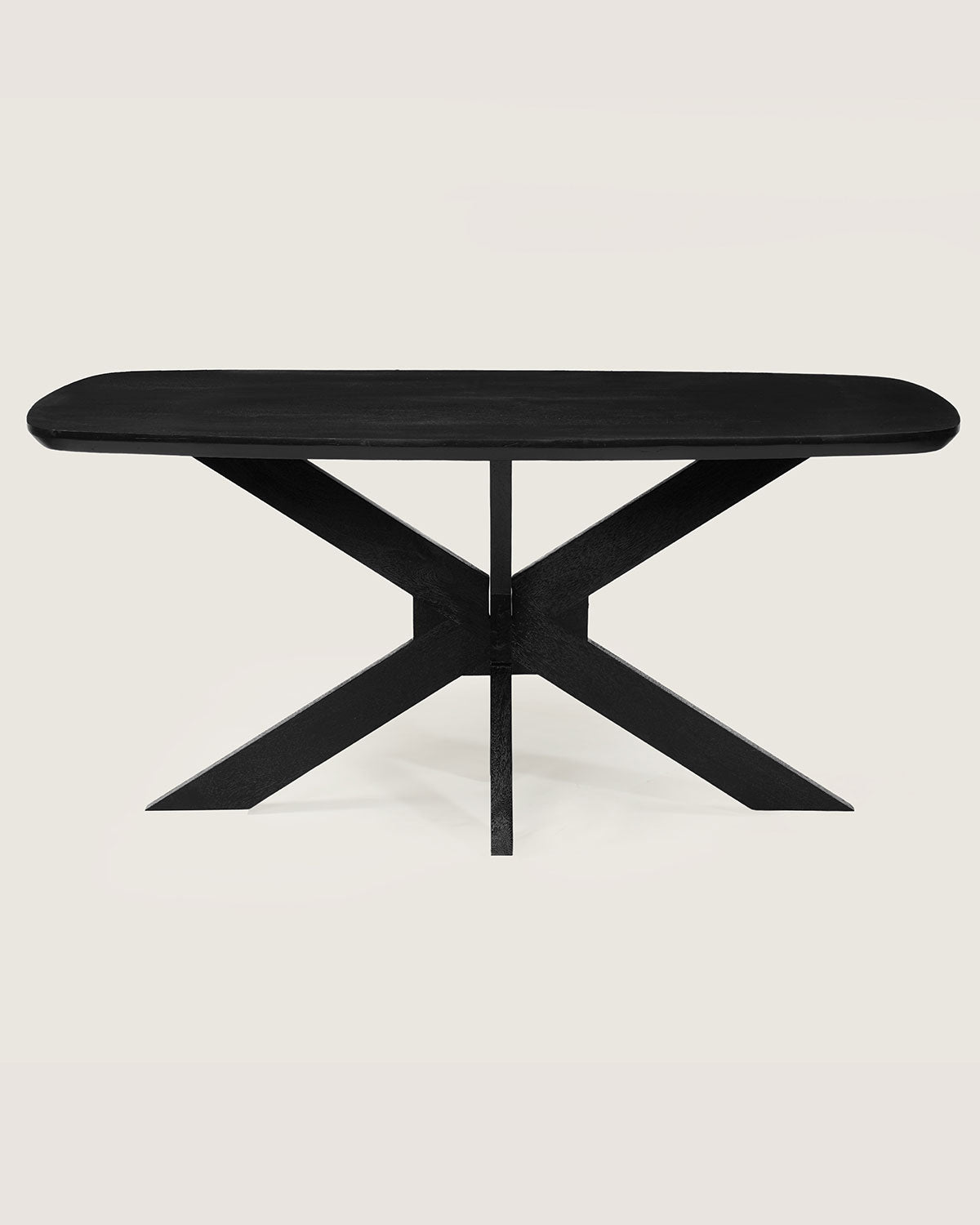 Eettafel Fynn Black with Wooden Matrix Legs - Danish Oval | 140 cm