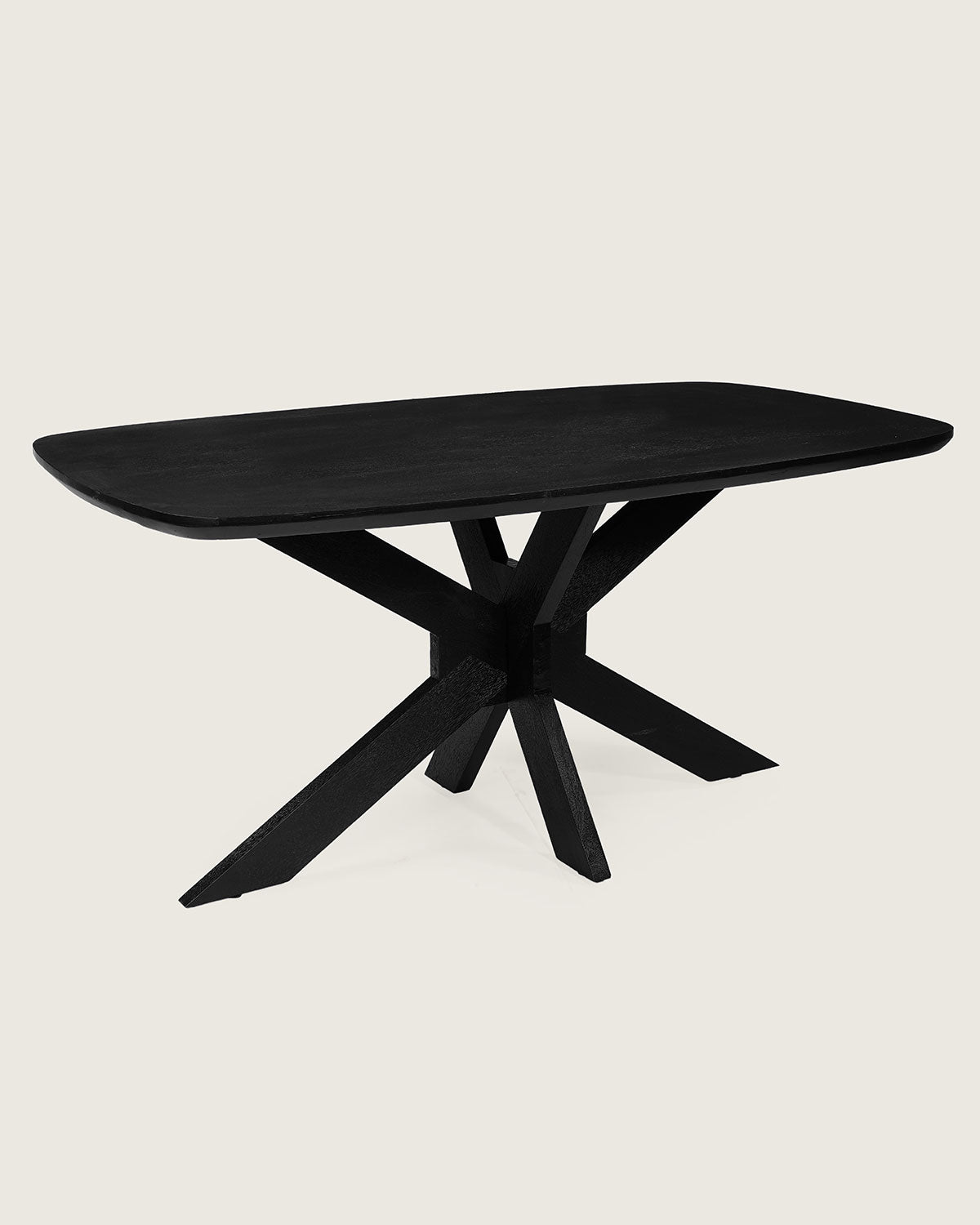 Eettafel Fynn Black with Wooden Matrix Legs - Danish Oval | 140 cm