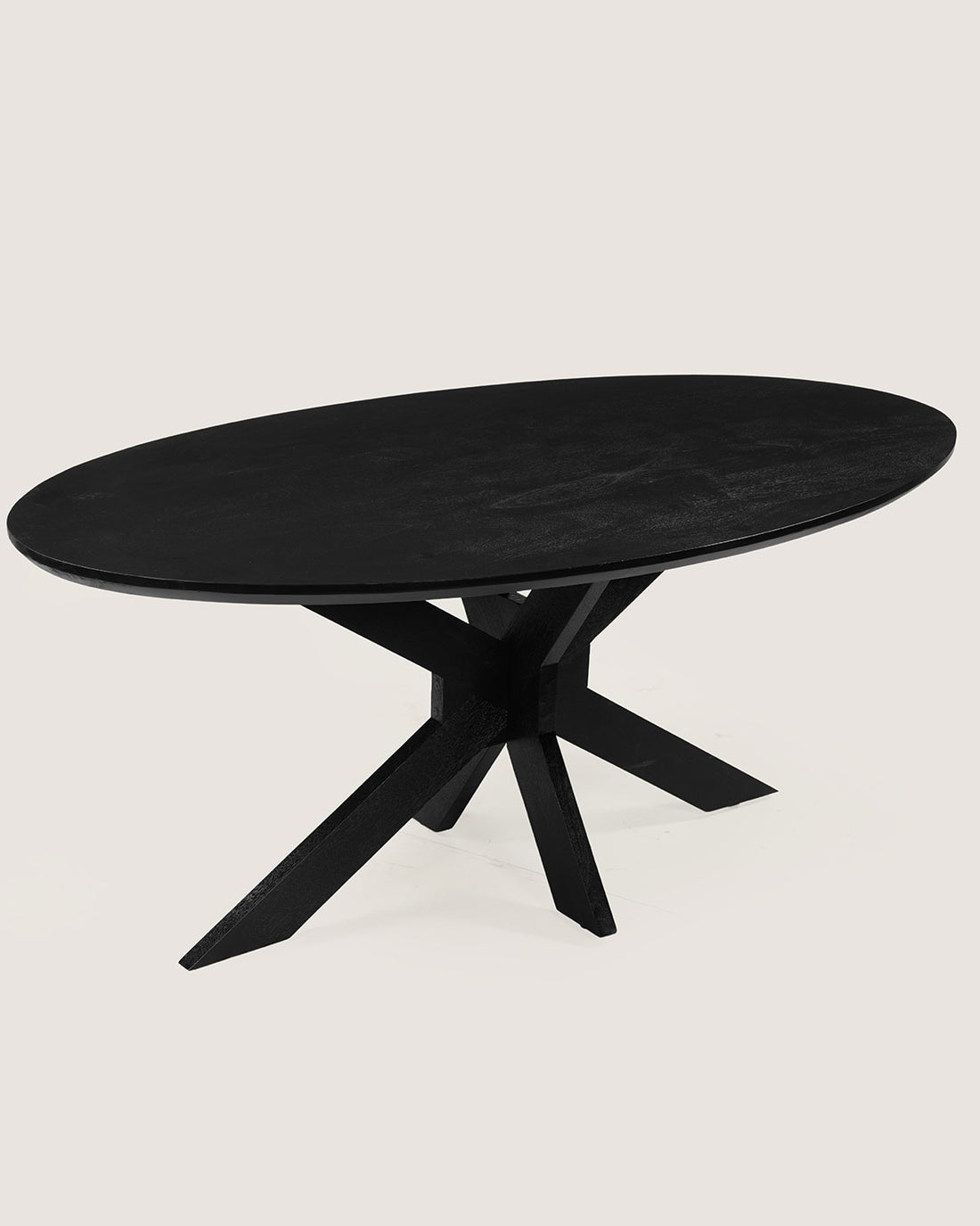 Eettafel Lotte Black with Wooden Matrix Leg - Oval