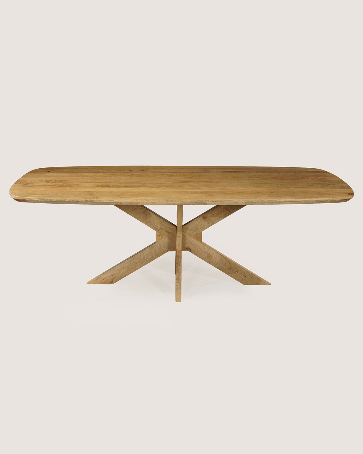 Eettafel Fynn Natural with Wooden Matrix Legs - Danish Oval | 140 cm