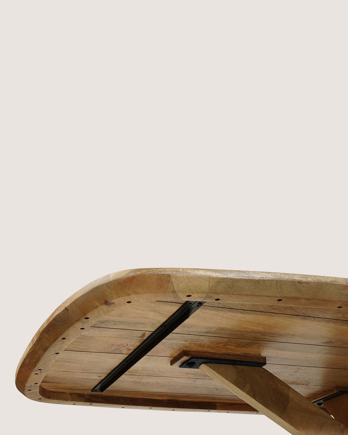 Eettafel Fynn Natural with Wooden Matrix Legs - Danish Oval | 140 cm