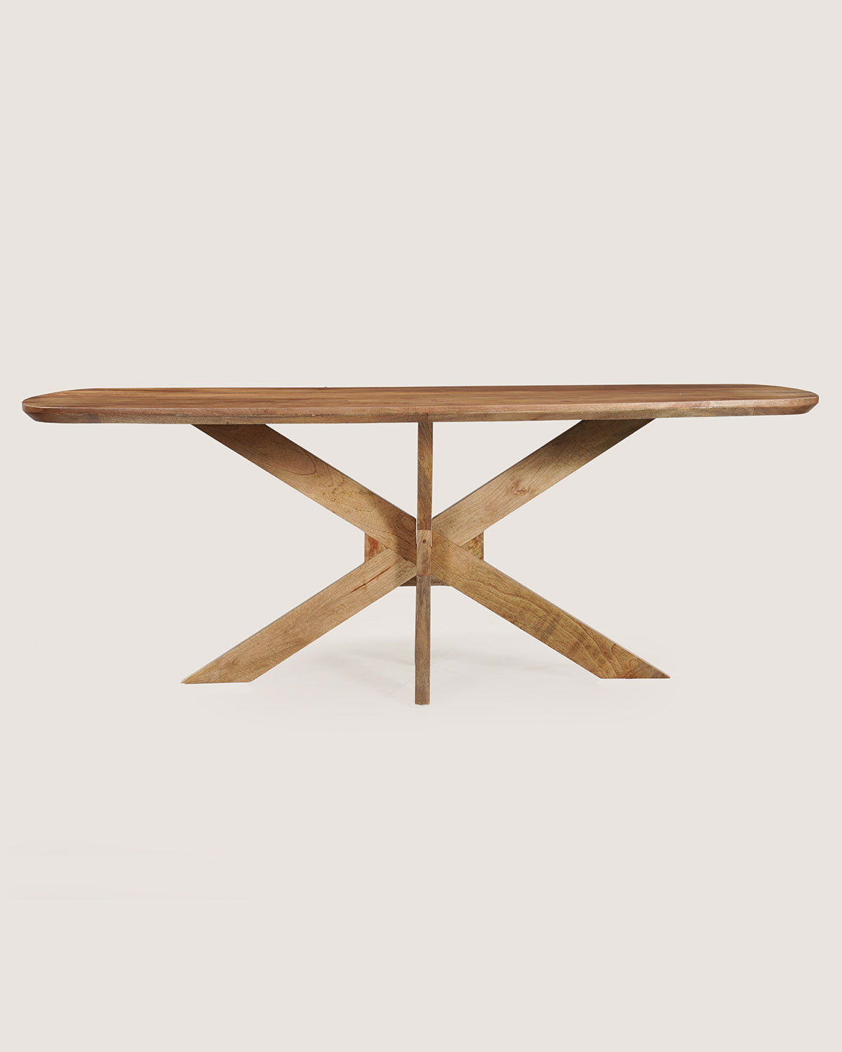 Eettafel Fynn Brown with Wooden Matrix Legs - Danish Oval | 140 cm