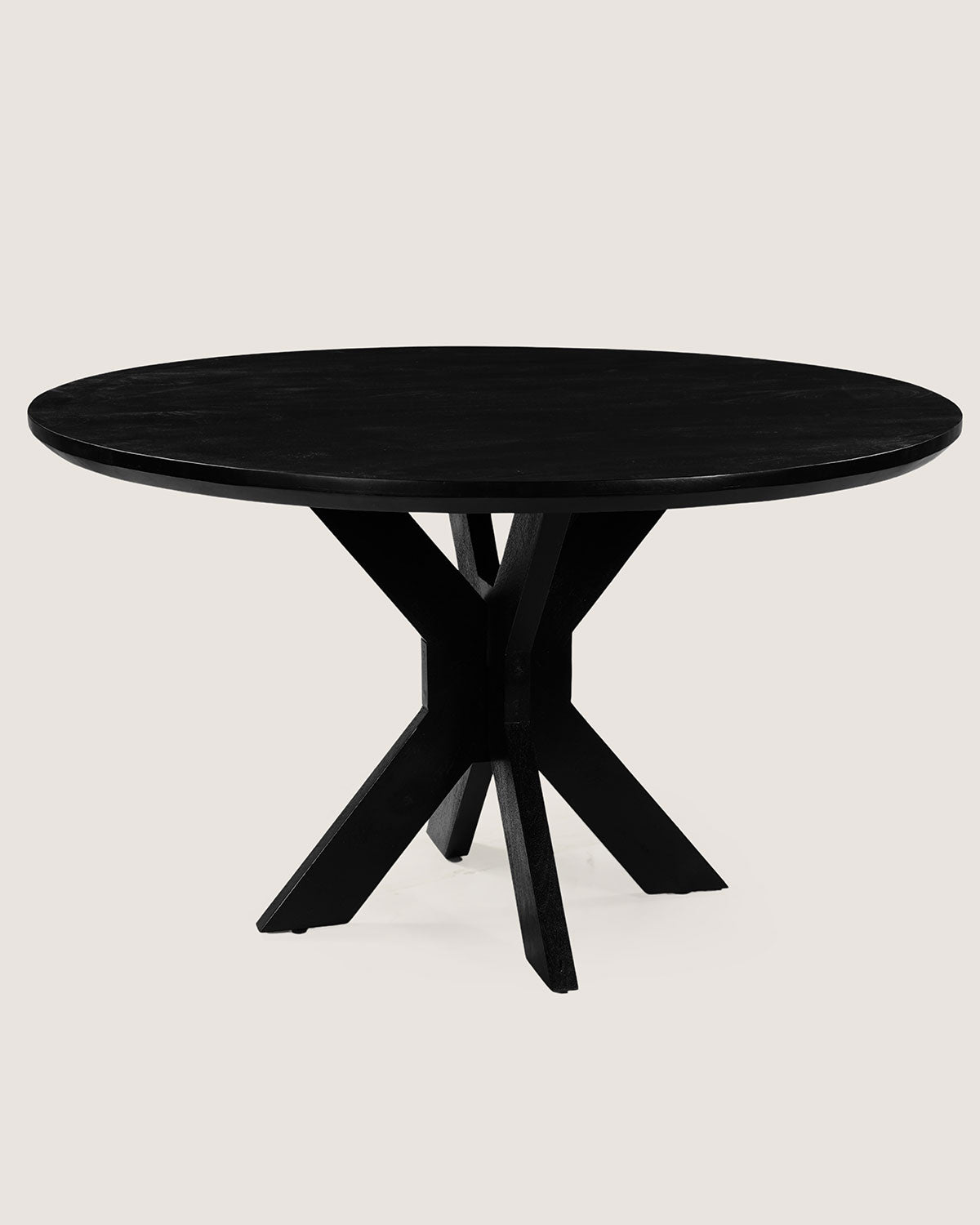 Eettafel Tessa Black with Wooden Matrix Legs - Round | 100 cm